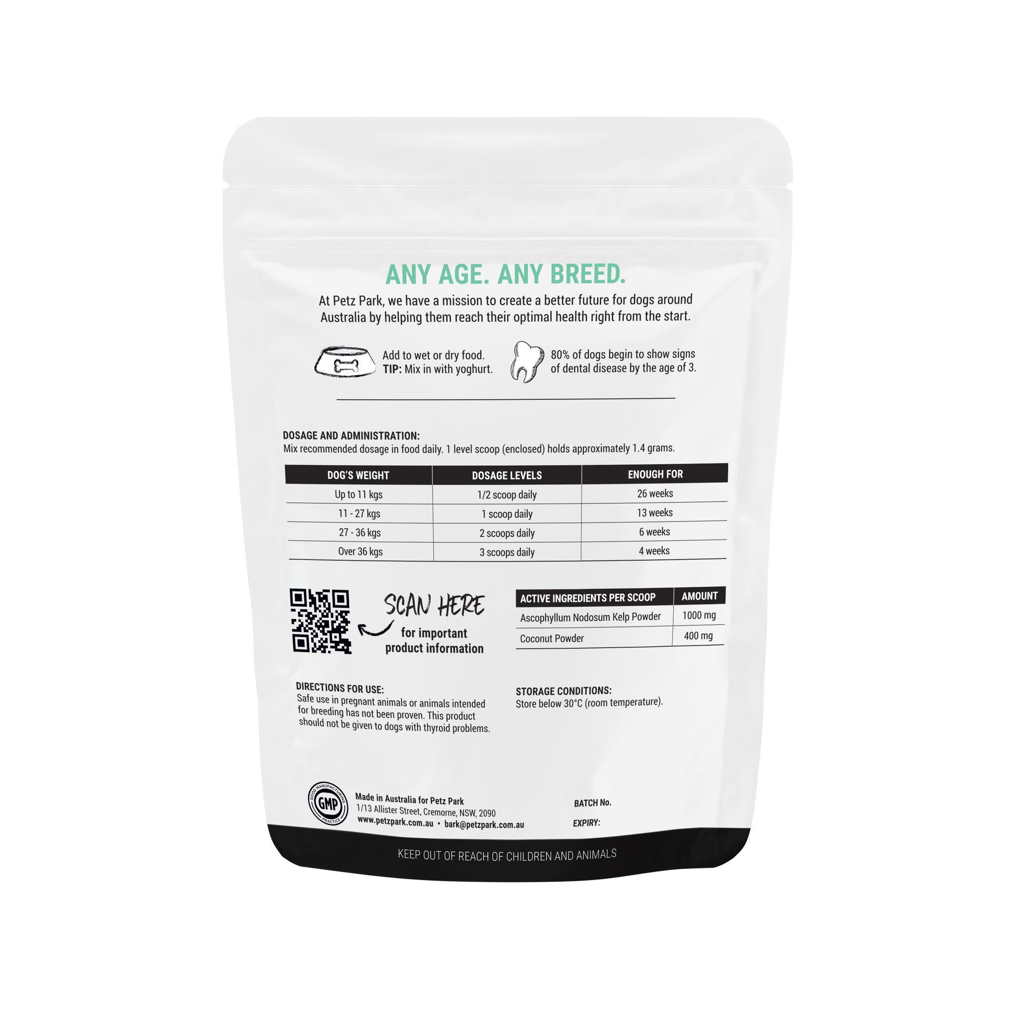 Petz Park Plaque Control for Dogs 126g