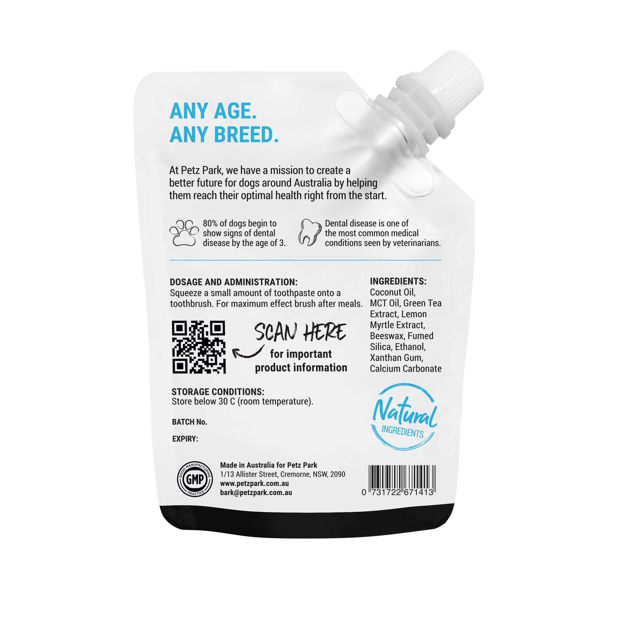 Petz Park Toothpaste for Dogs 60g