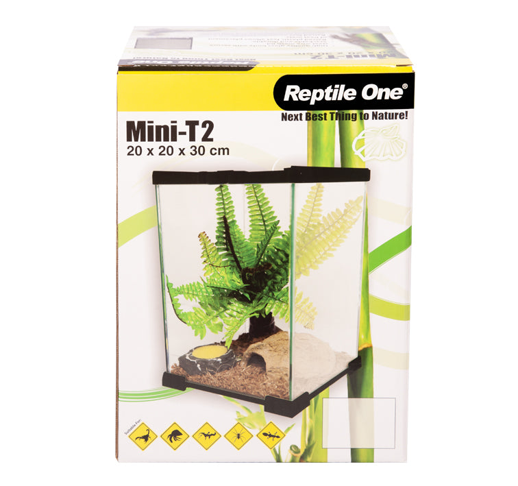 Reptile One Mini T2 Glass Tank with Wire Mesh Lid