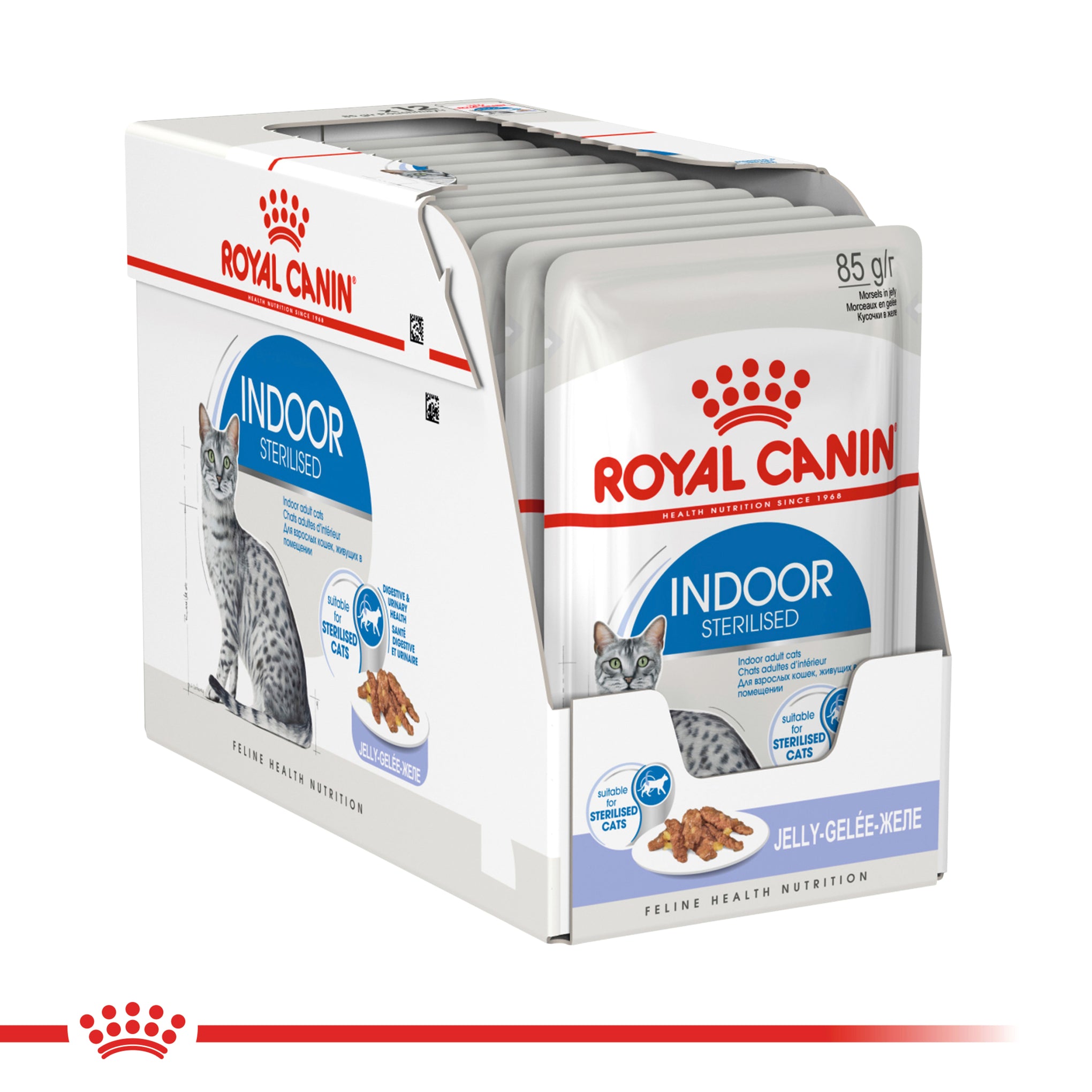 Royal Canin Indoor With Jelly Adult Wet Cat Food Pouches 85g x 12