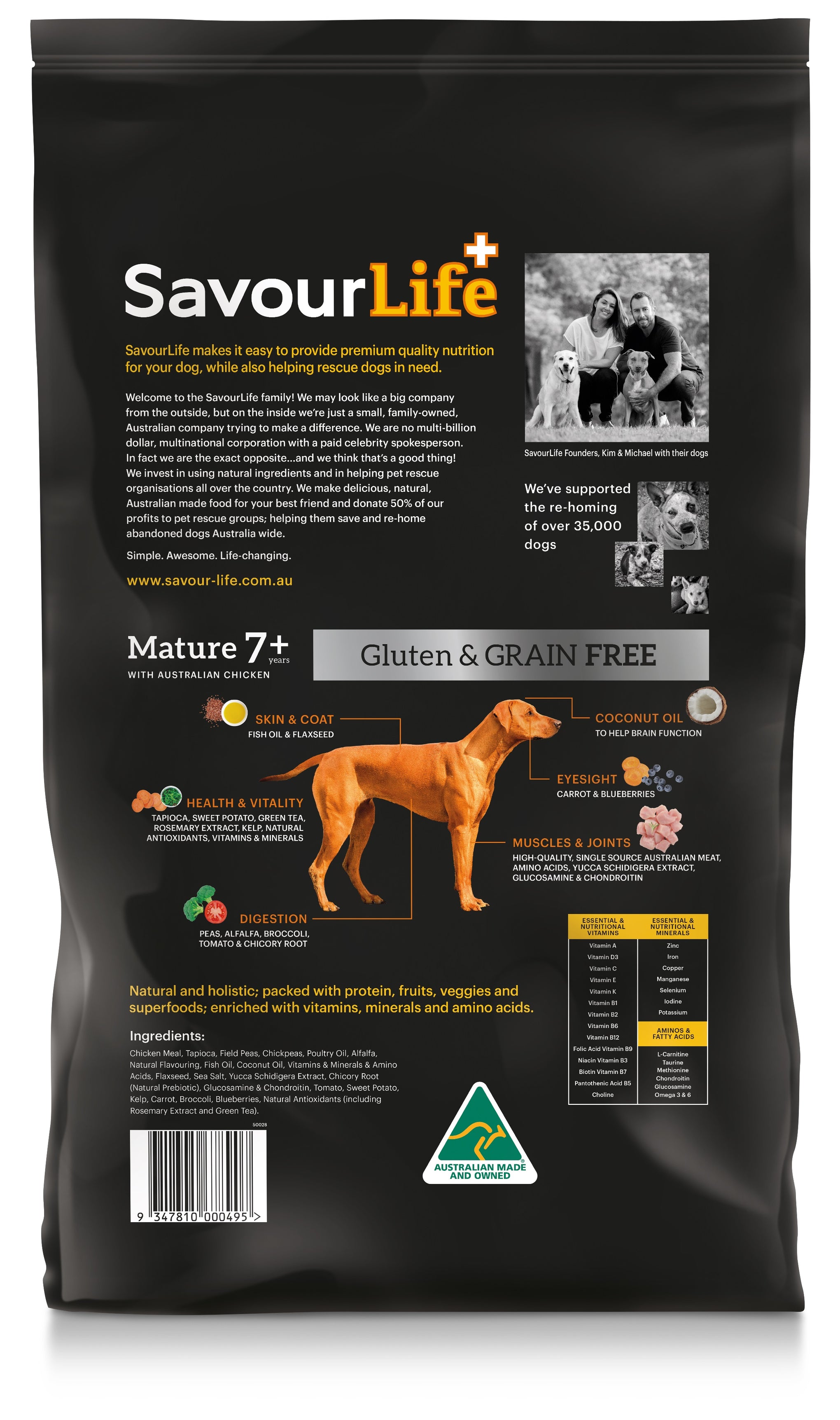 SavourLife Grain Free Adult Dog Mature 7+ With Australian Chicken Dry Food