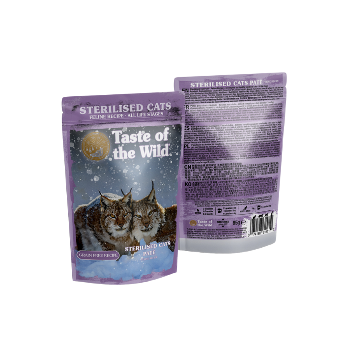 Taste of the Wild ALS Indoor/ Sterilised Cat Chicken Pate Pouch 85g x 12