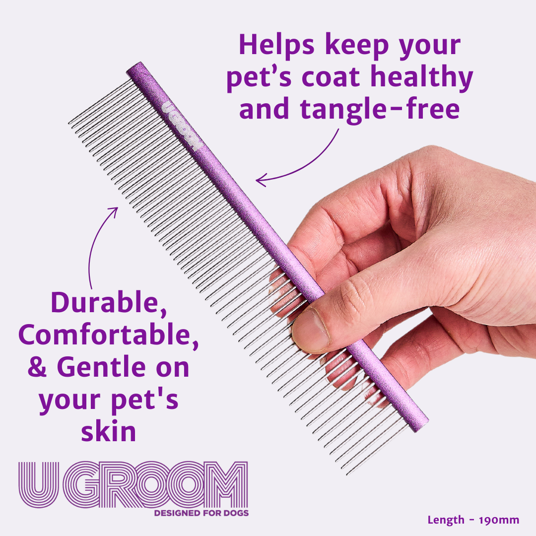 U GROOM Pet Comb Purple