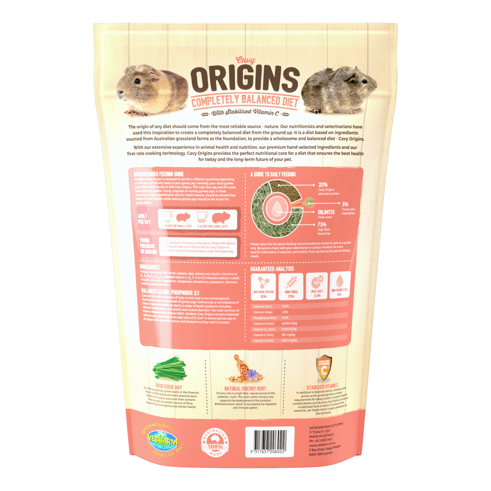 Vetafarm Origins Cavy Food