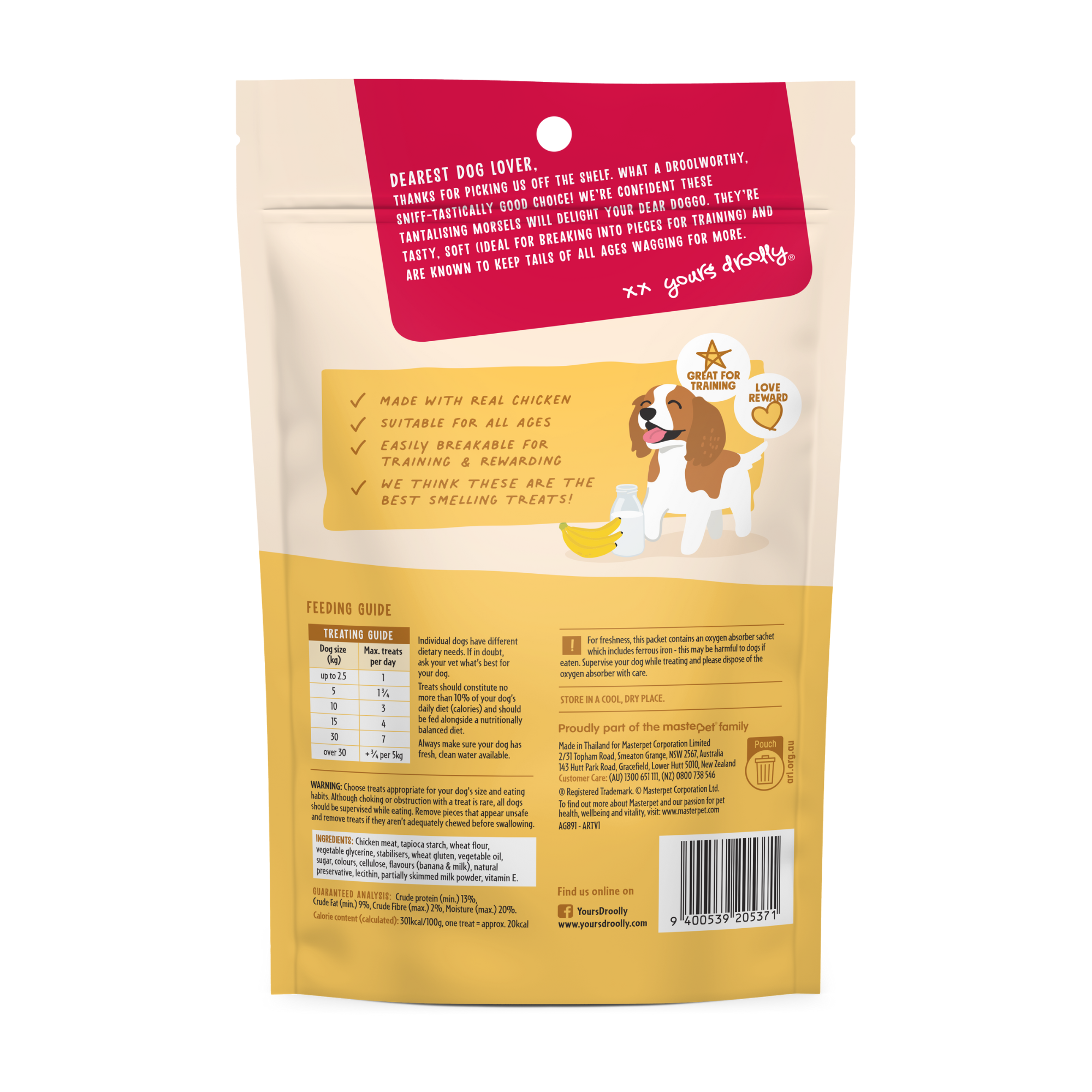 Yours Droolly Double Delights Milk & Banana Dog Treat 150g