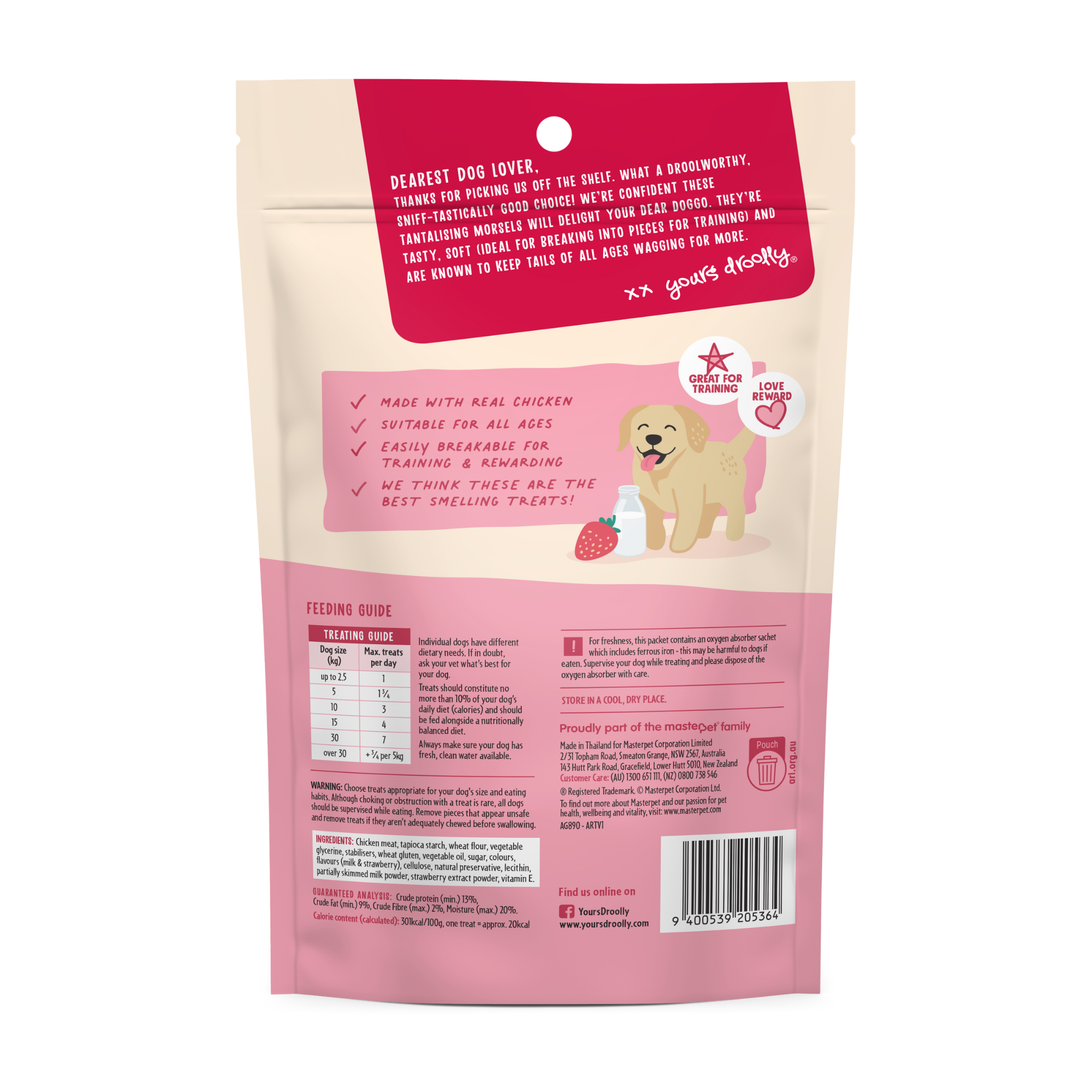 Yours Droolly Double Delights Milk & Strawberry Dog Treat 150g