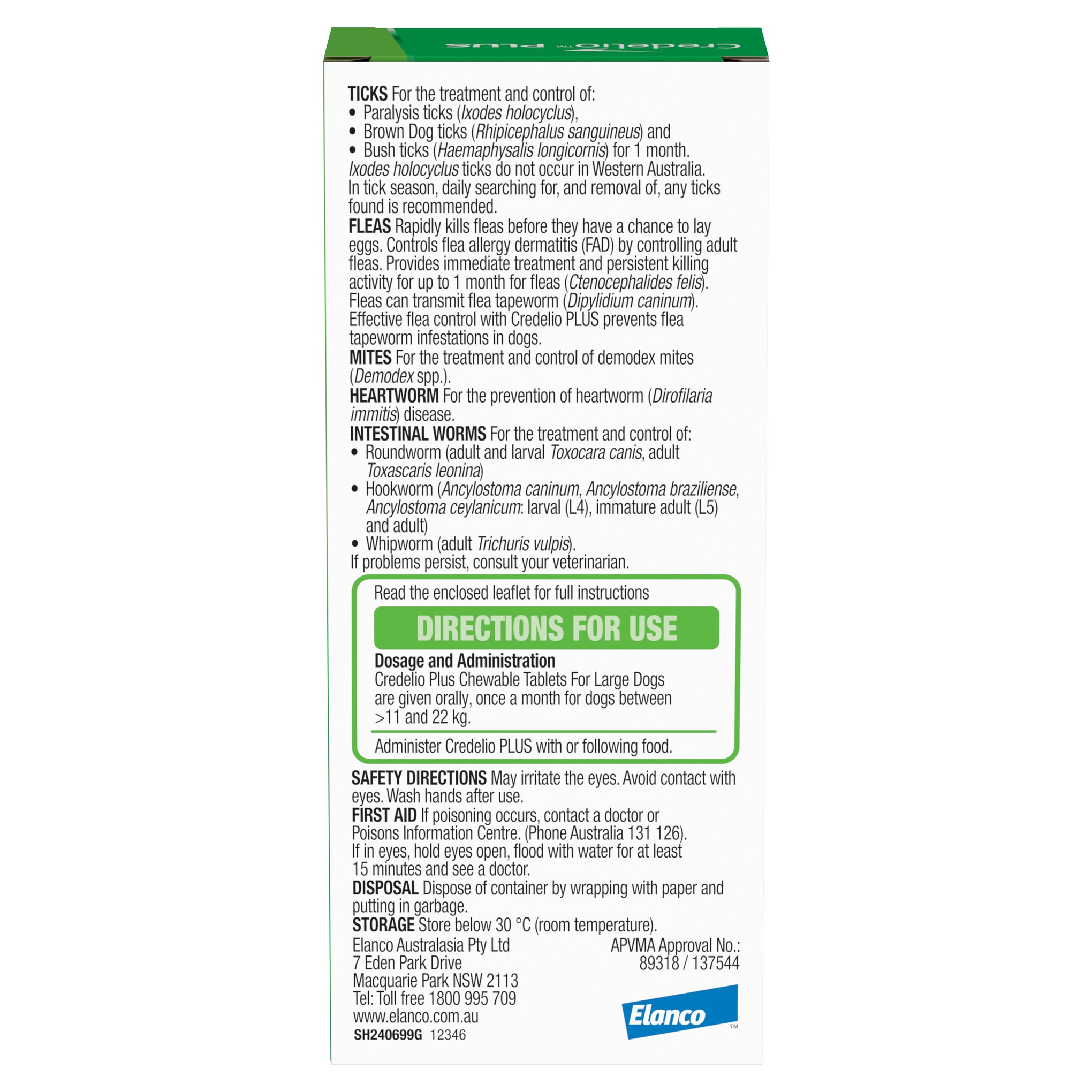 Credelio Plus Large Dog Chews 11-22kg (Green)