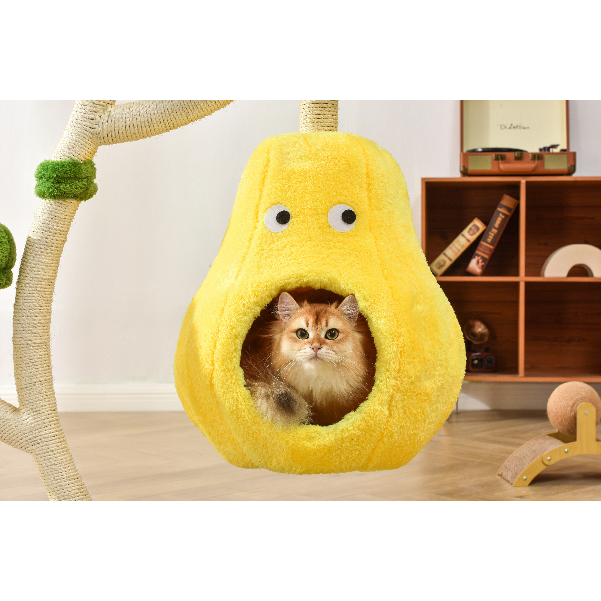 Michu Verde Solid Wooded Base Cat Tree