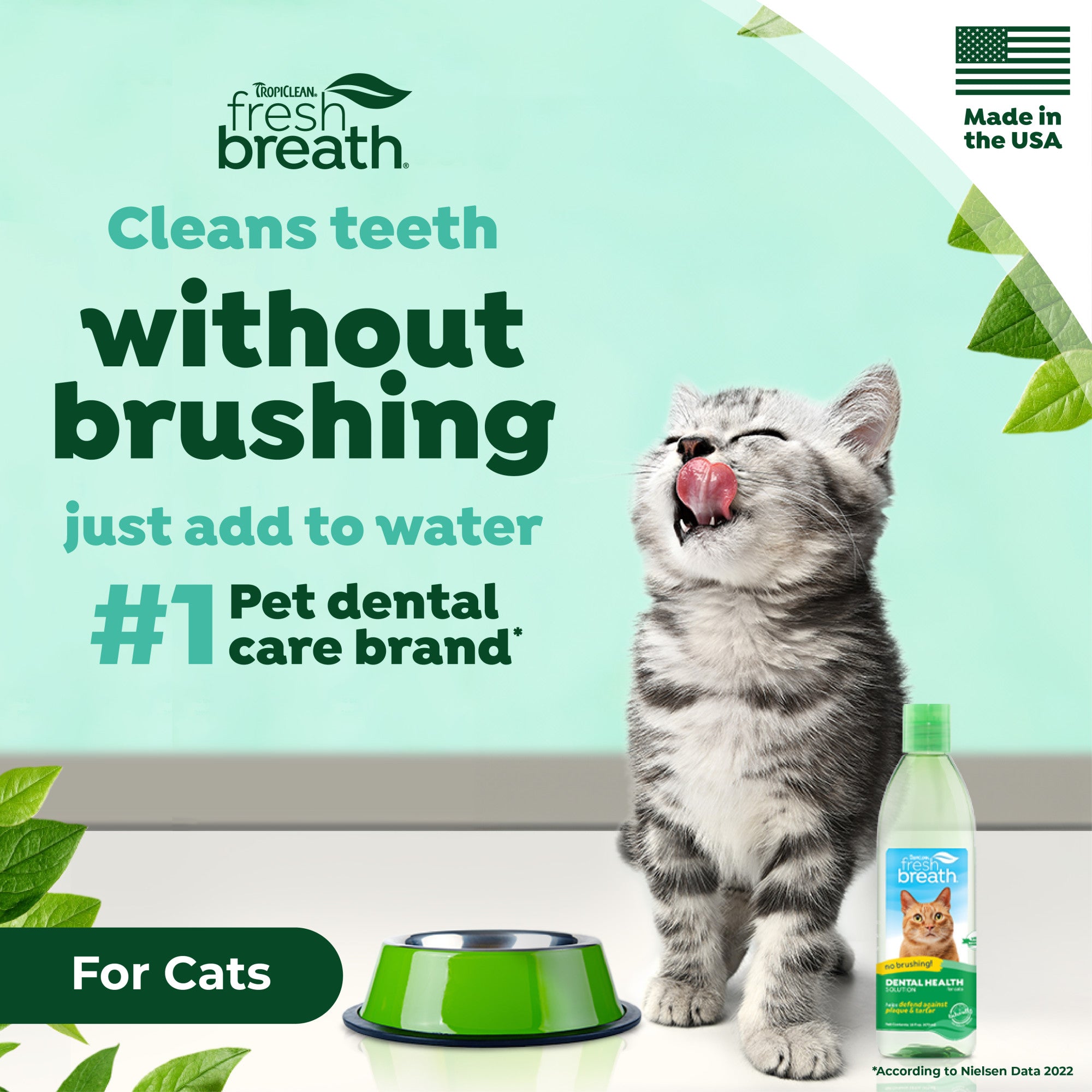 TropiClean Fresh Breath Dental Health Solution for Cats 236ml