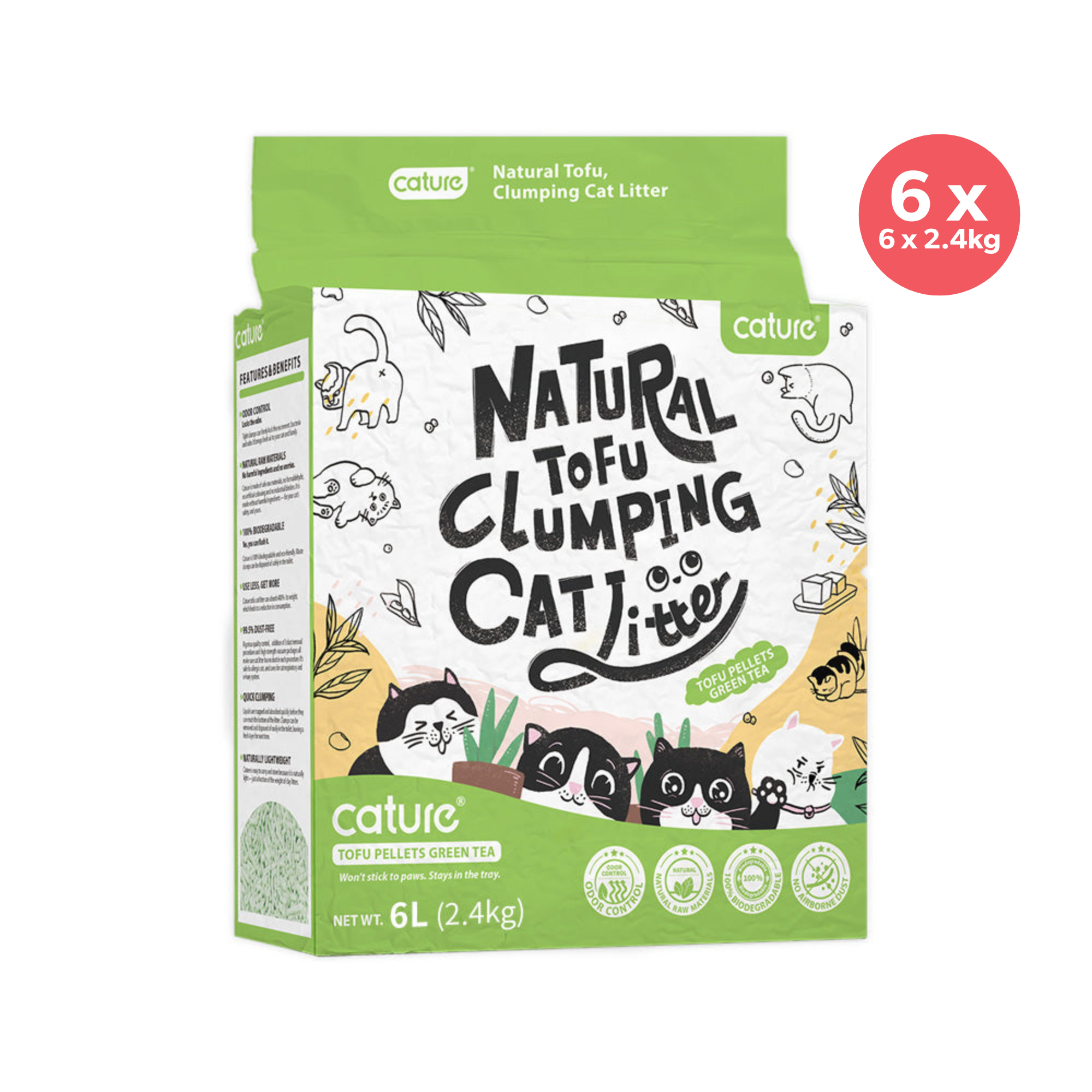 Cature Natural Tofu Clumping Green Tea Cat Litter