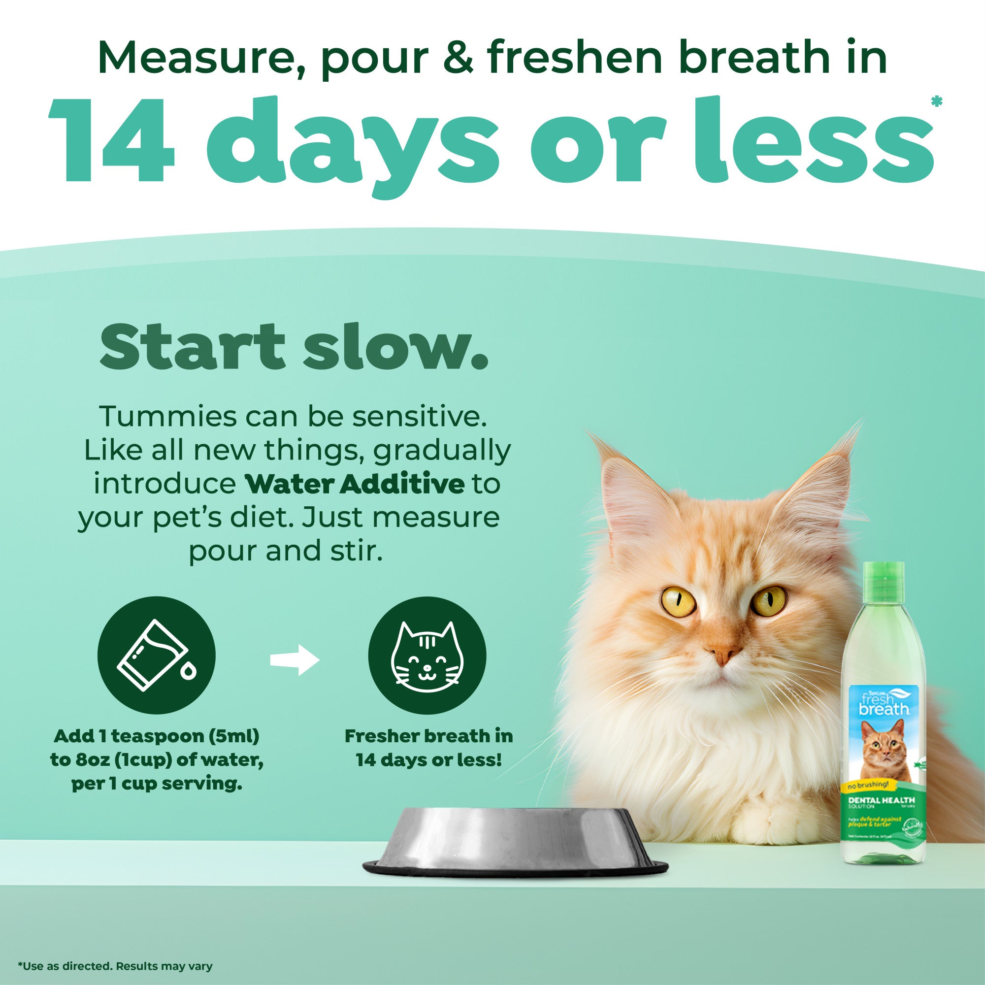 TropiClean Fresh Breath Dental Health Solution for Cats 236ml