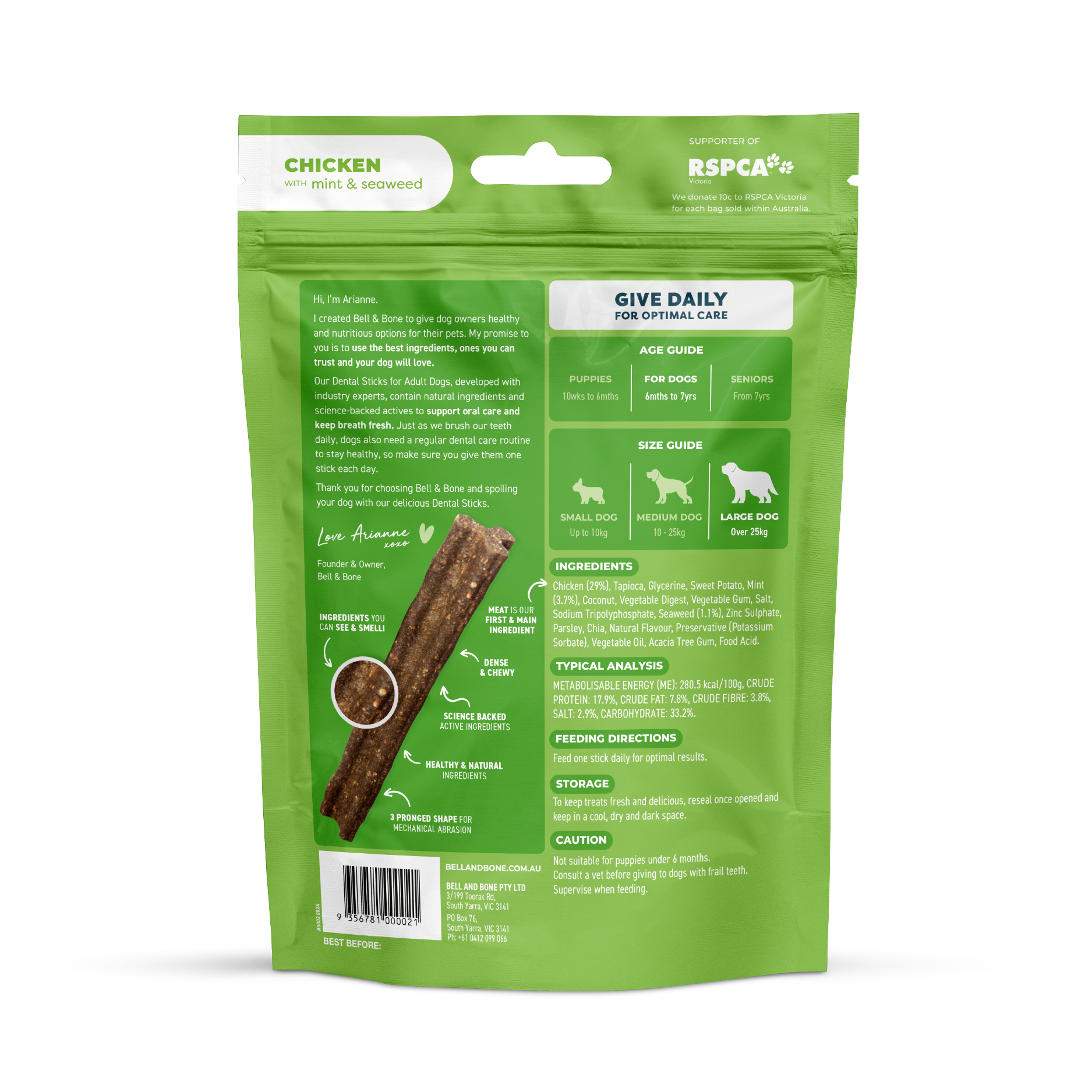 Bell & Bone Dental Sticks Chicken Mint and Seaweed