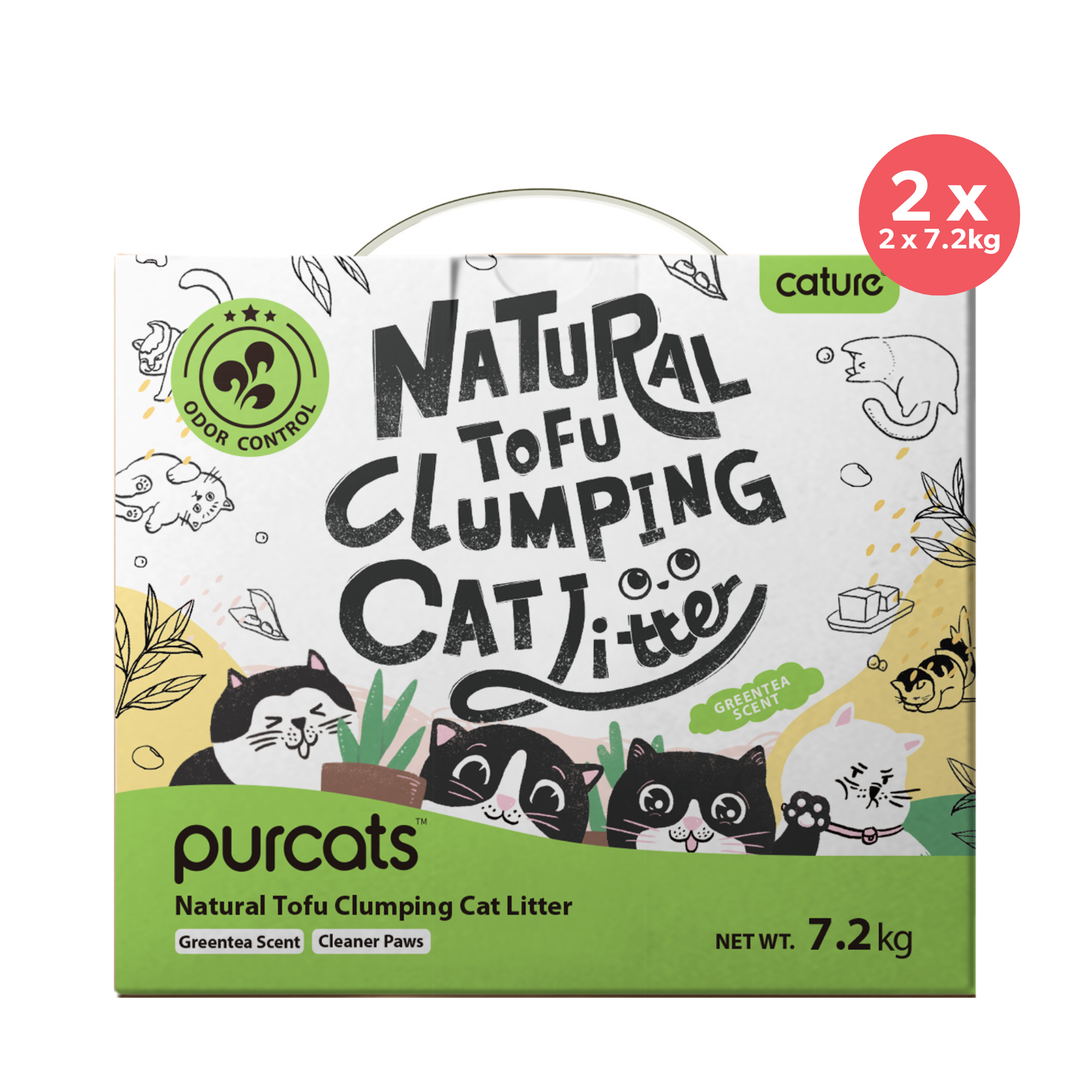 Cature Natural Tofu Clumping Green Tea Cat Litter