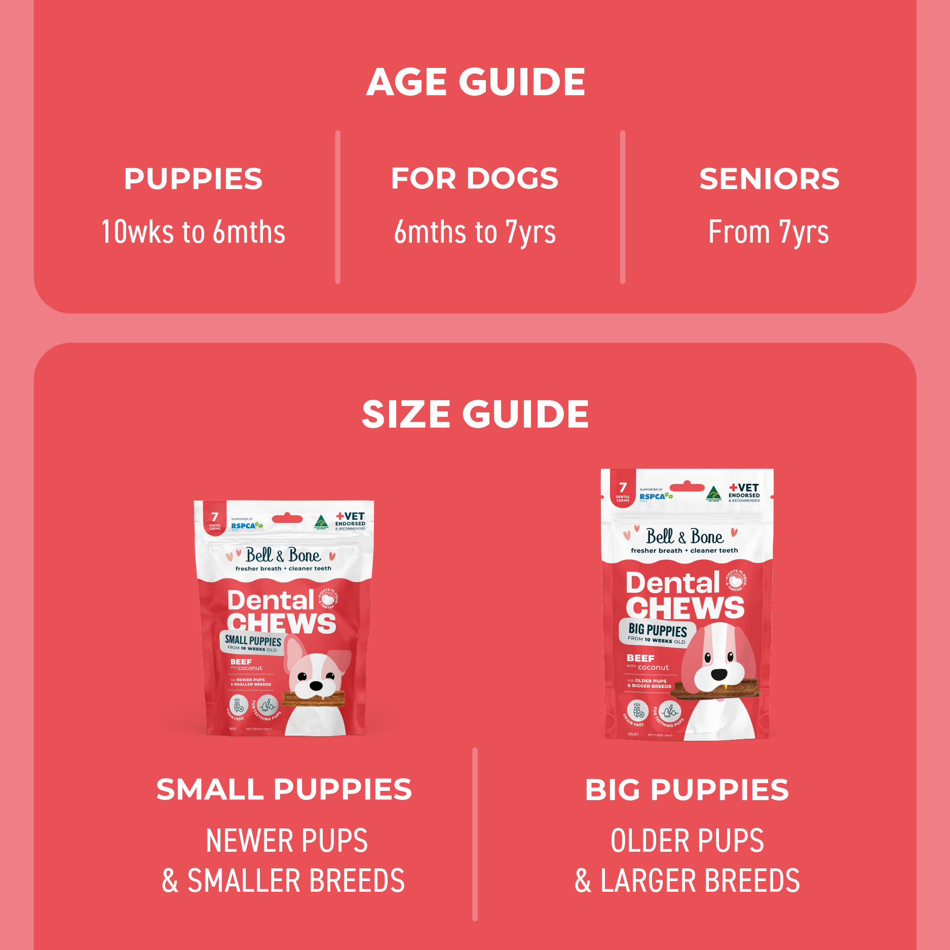 Bell & Bone Big Puppy Dental Chews Beef 7 Pack