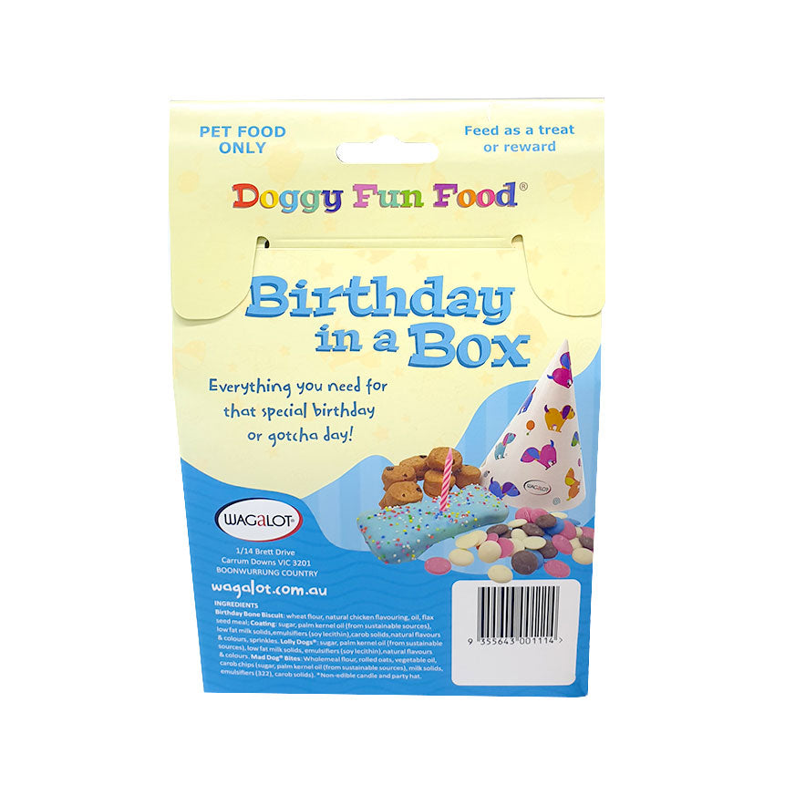 Doggy Fun Food Birthday in a Box Dog Treats Blue