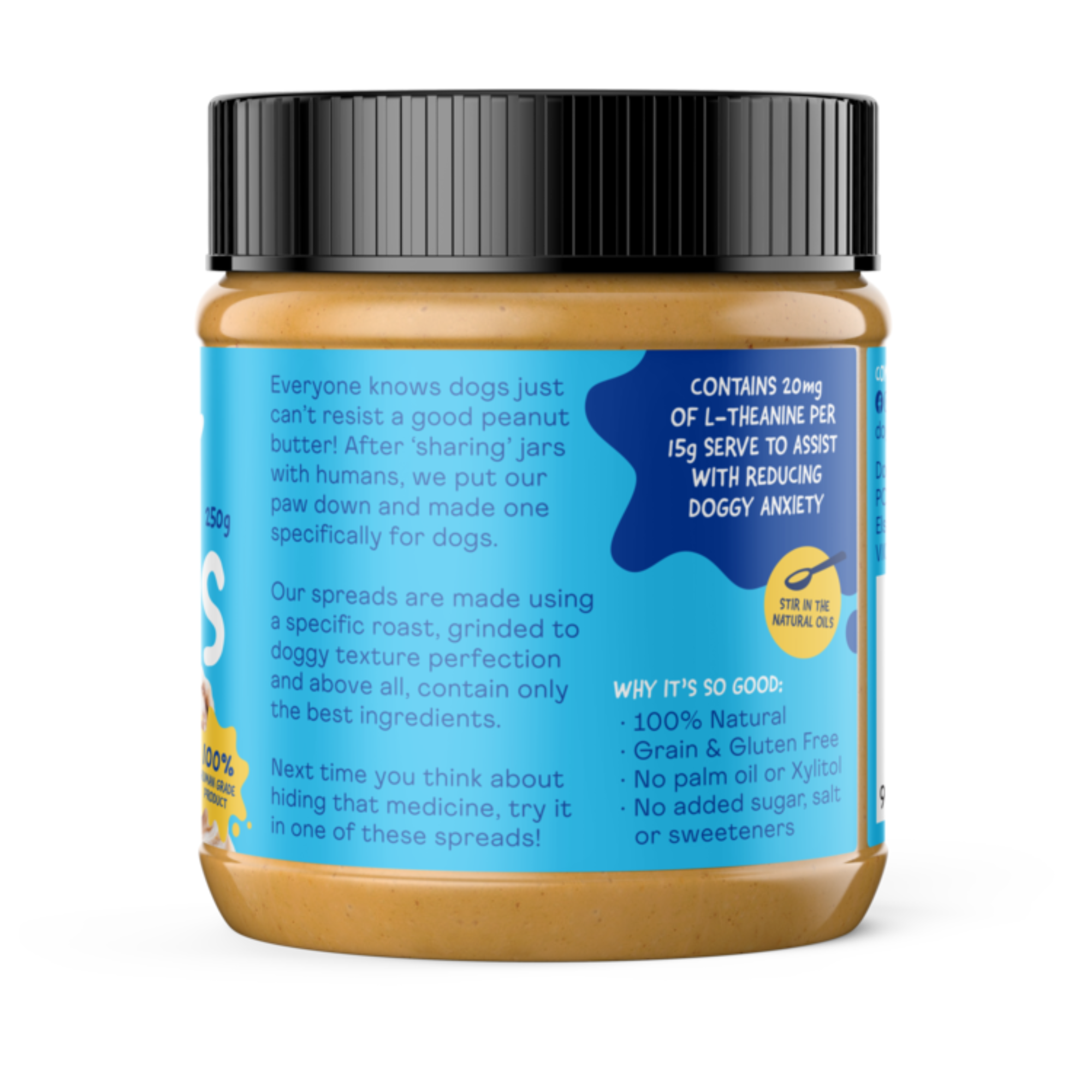 Doggylicious Calming Doggy Peanut Butter Dog Treat 250g