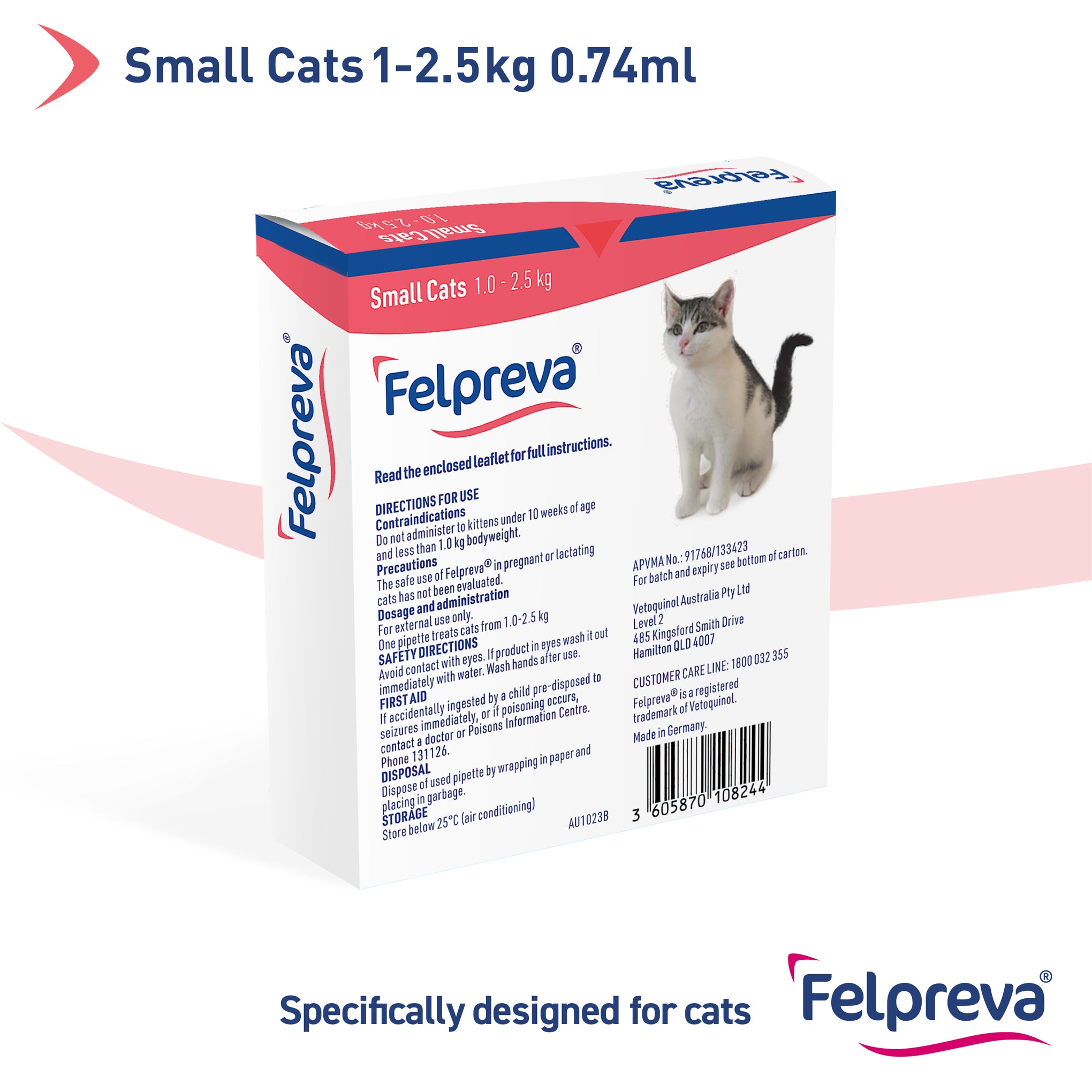 Felpreva Spot On Solution for Small Cats 1-2.5kg 1 Pack