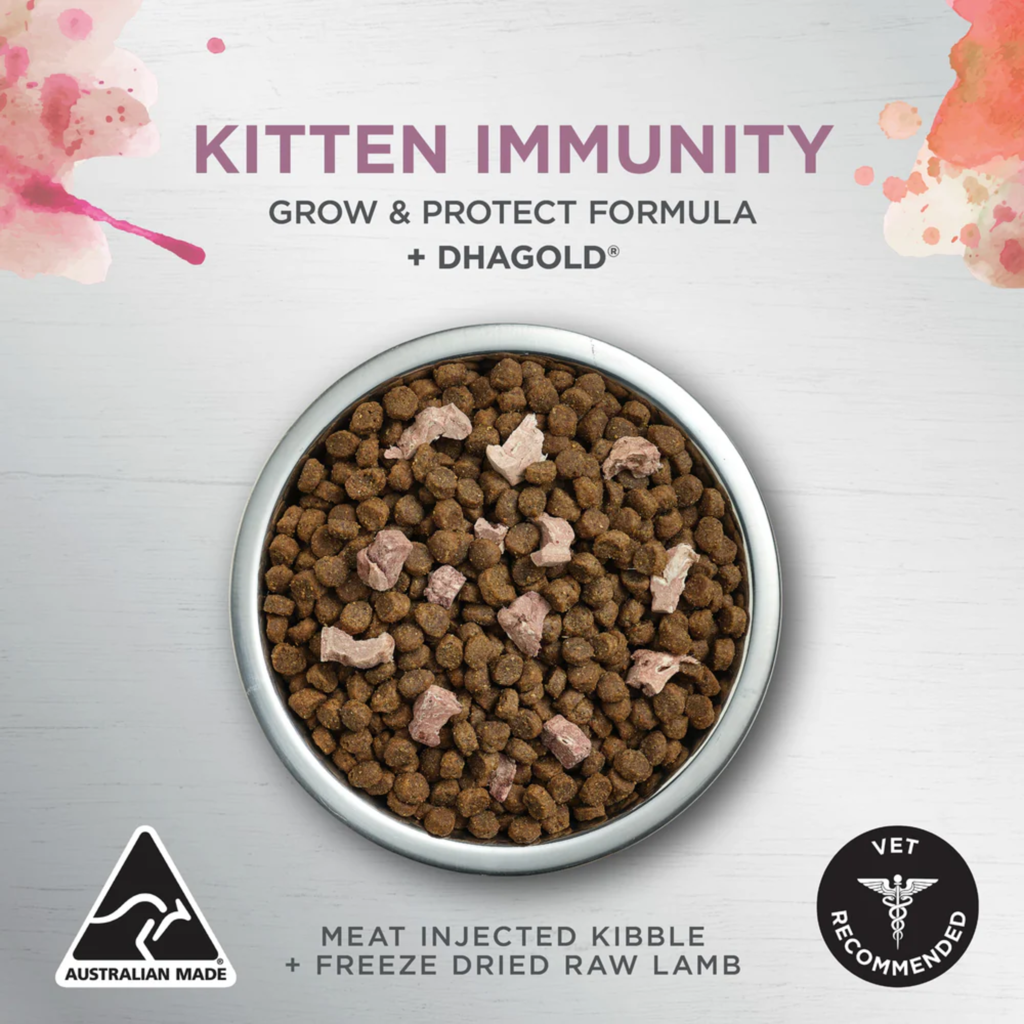 Ivory Coat Raw Health Immunity Chicken and Freeze Dried Lamb Dry Kitten Food