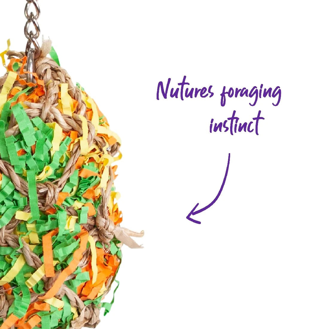 Kazoo Crinkle Ball With Bell Bird Toy Medium