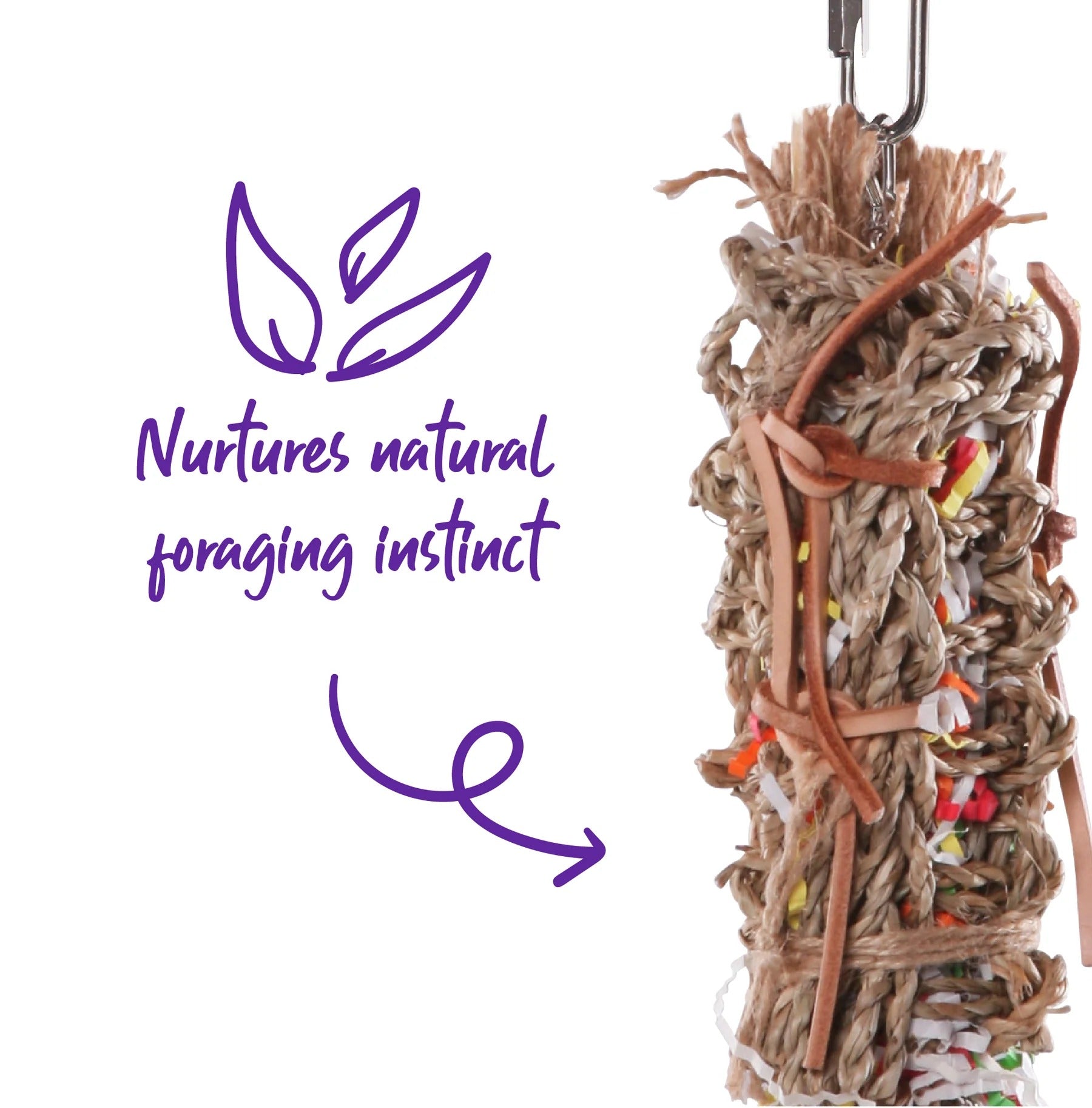 Kazoo Hanging Foraging Crinkle Vine Bird Toy Small