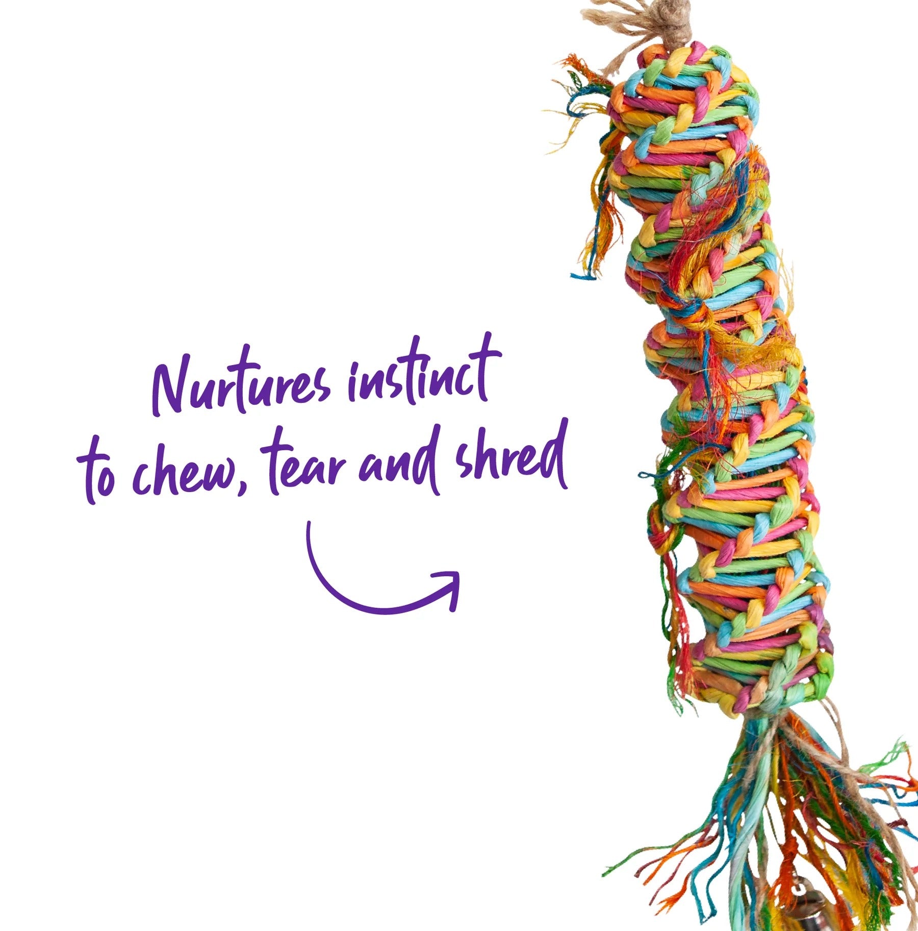 Kazoo Rainbow Sisal Tower Bird Toy Medium