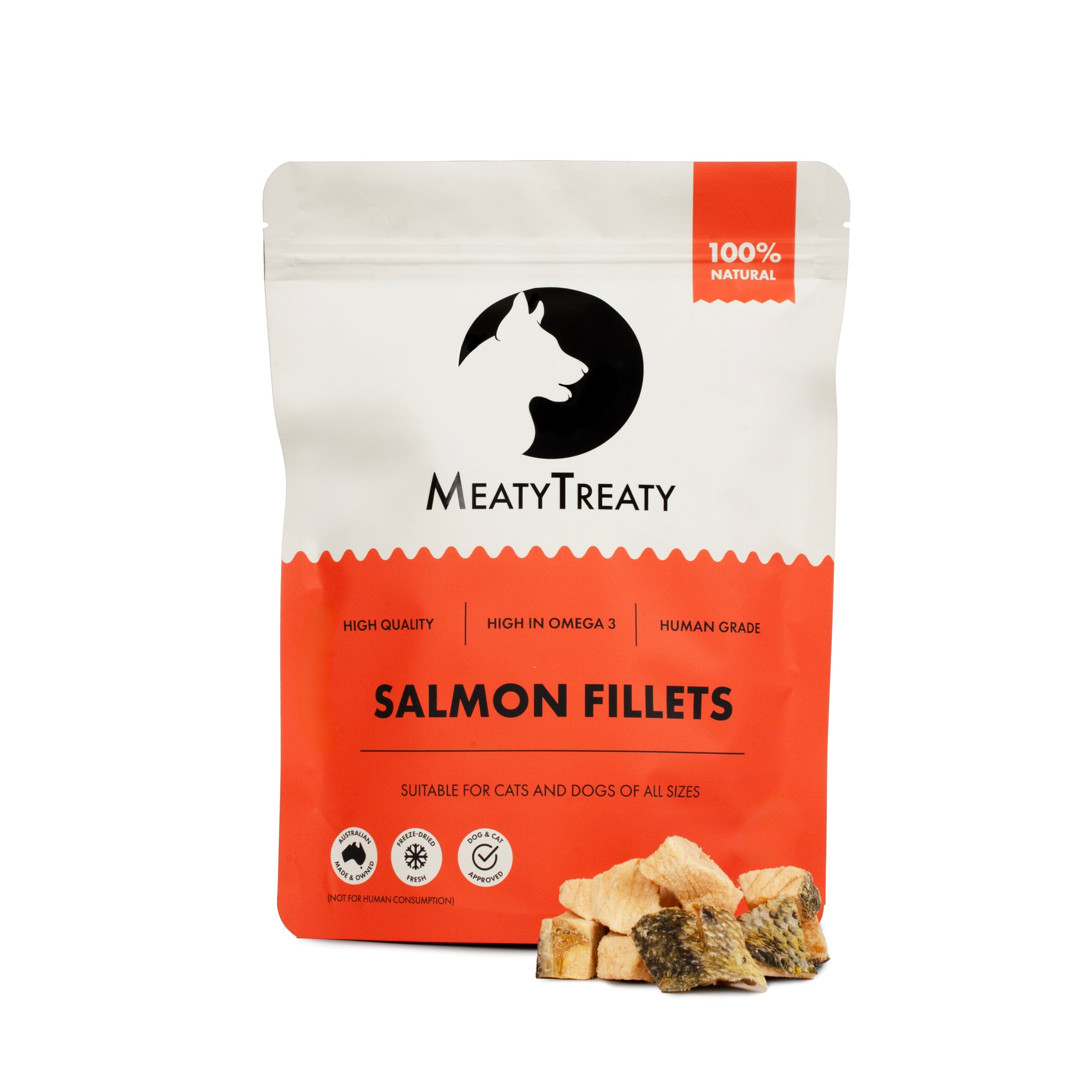 Meaty Treaty Freeze Dried Australian Salmon Fillet Cat & Dog Treats 80g