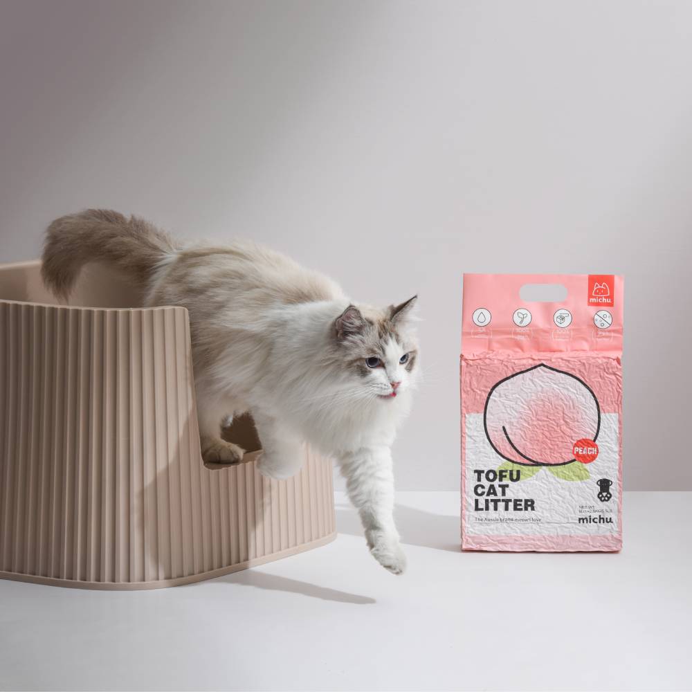 Michu Natural Clumping Tofu Cat Litter Peach 6L