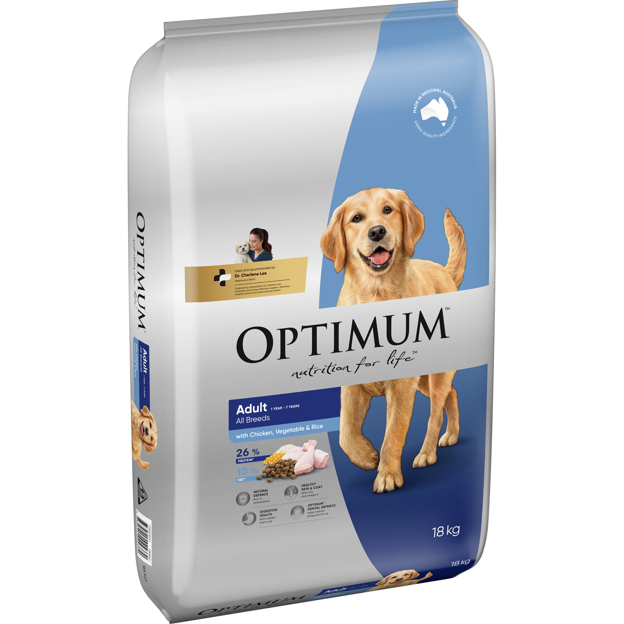 Optimum Chicken Vegetables With Rice Adult All Breed Dry Dog Food 18kg