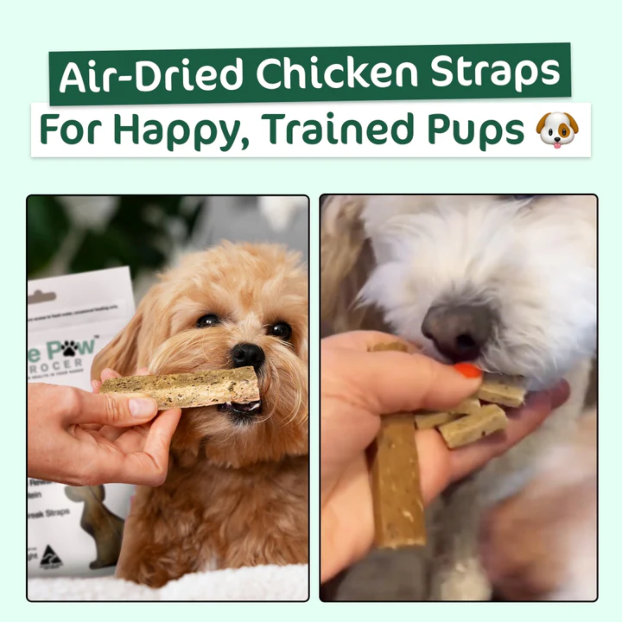 The Paw Grocer Air Dried Dog Training Treats Chicken Straps 100g