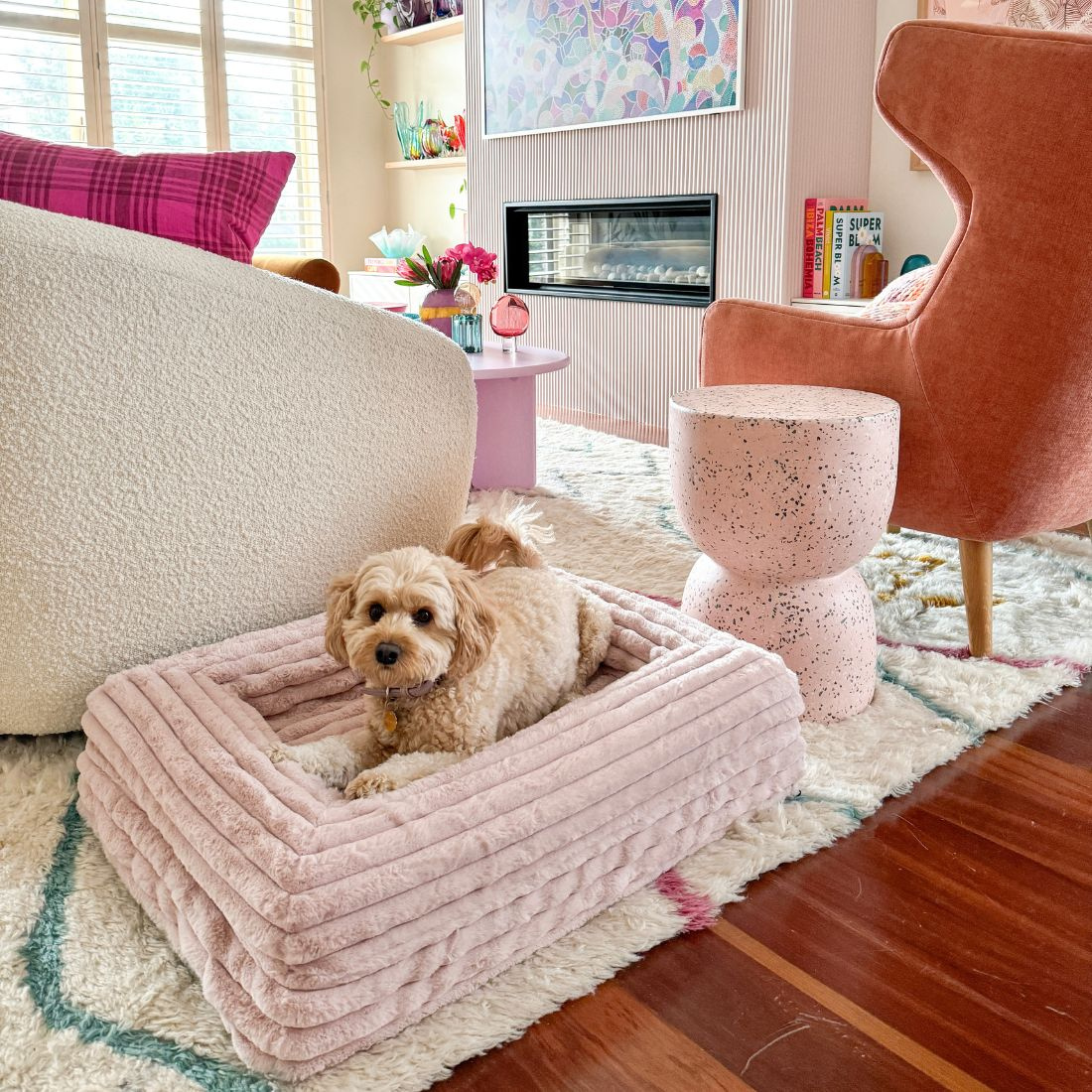 Dazy Dog Bed Cover Puffer Rosewater