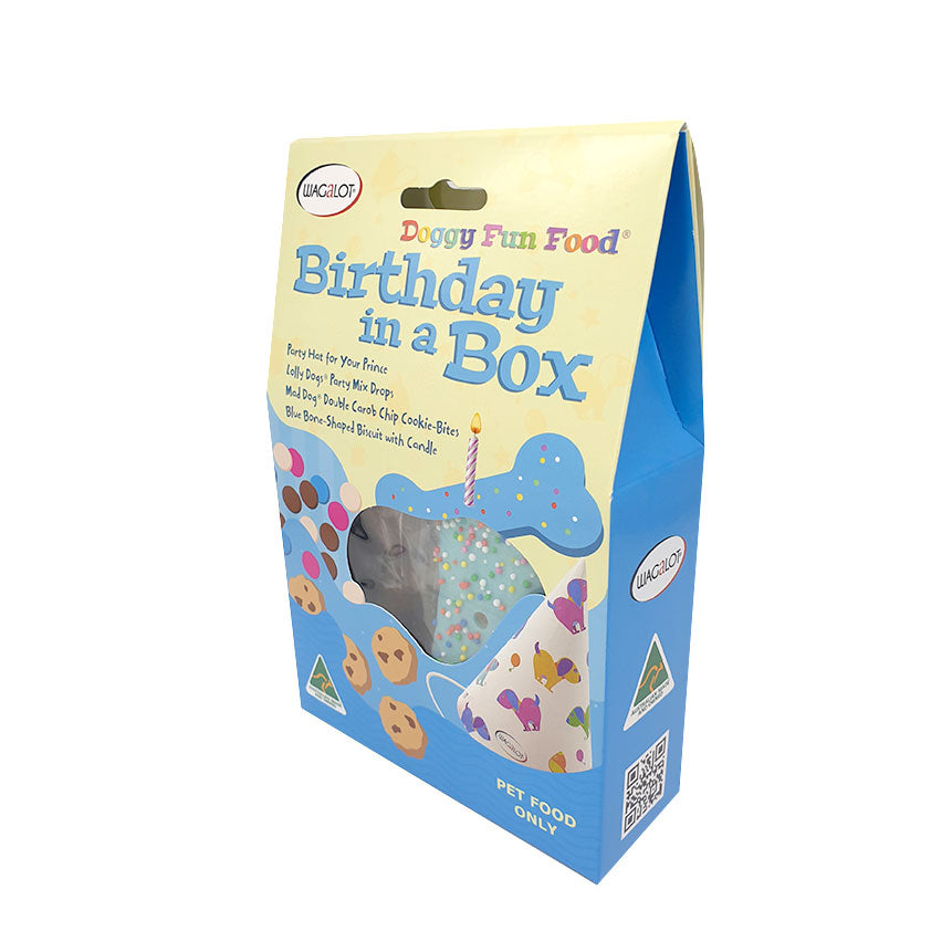 Doggy Fun Food Birthday in a Box Dog Treats Blue