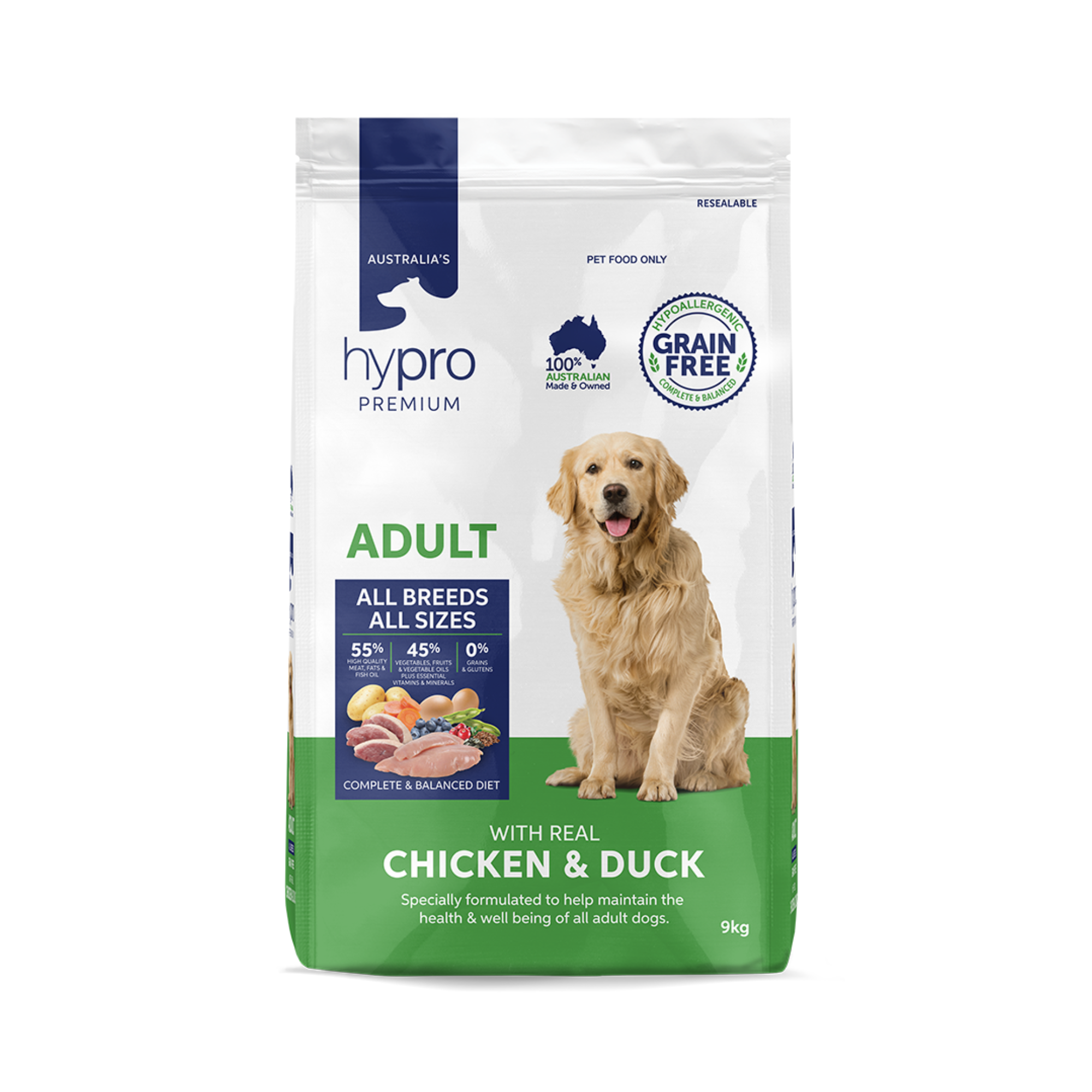 Hypro Premium Grain Free Adult Chicken & Duck Dry Dog Food