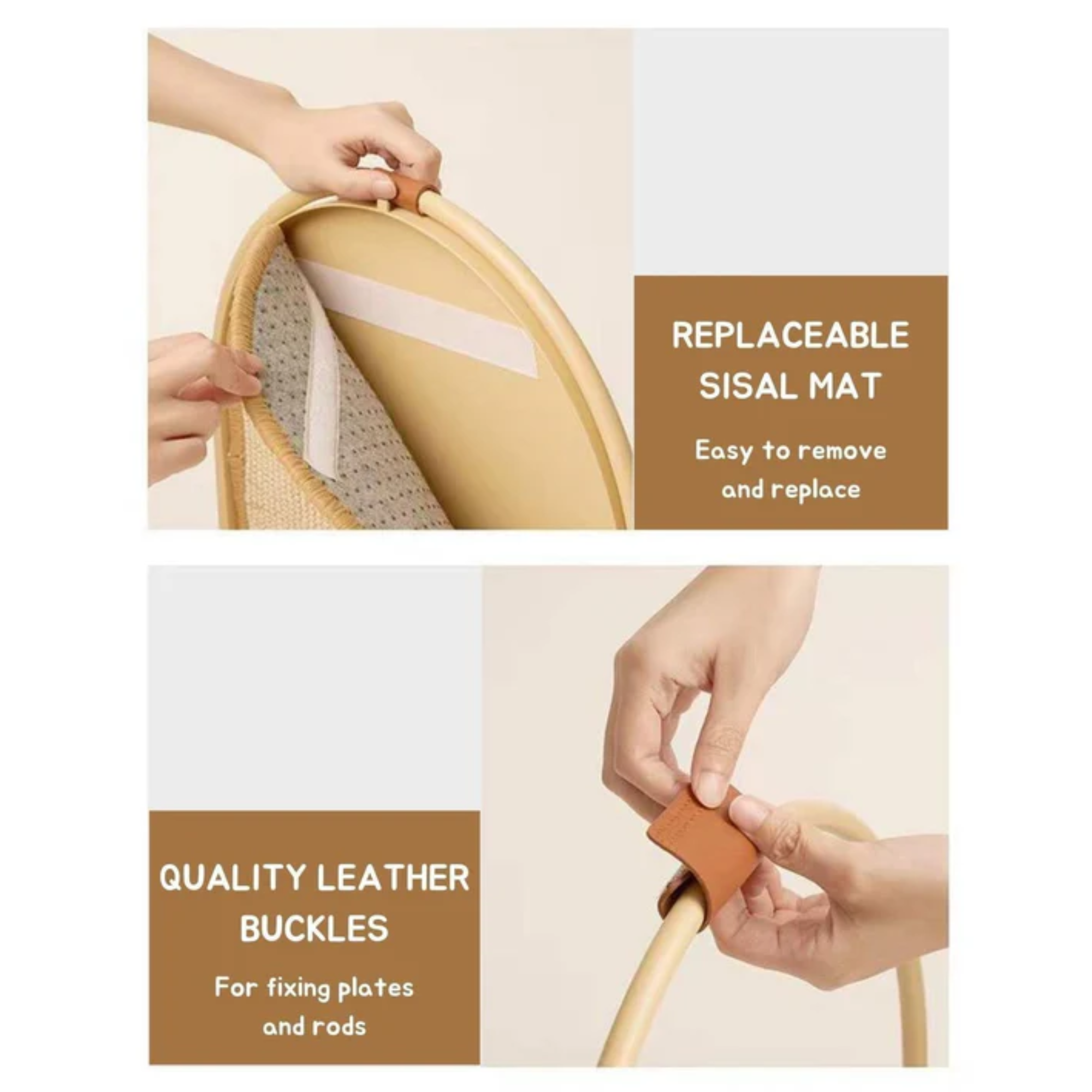 Makesure Multifunctional Sisal Standing Cat Scratcher Board Earth Yellow