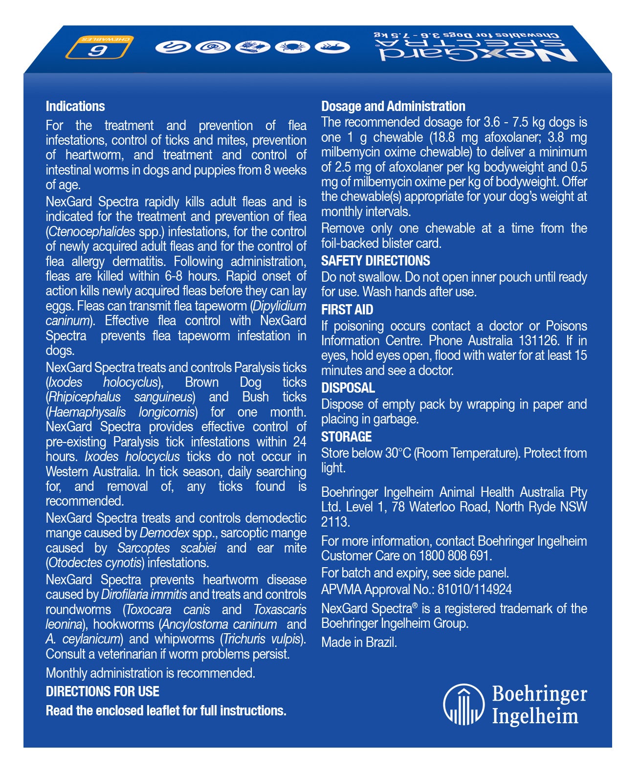 NexGard SPECTRA Small Dog Chews 3.6-7.5kg