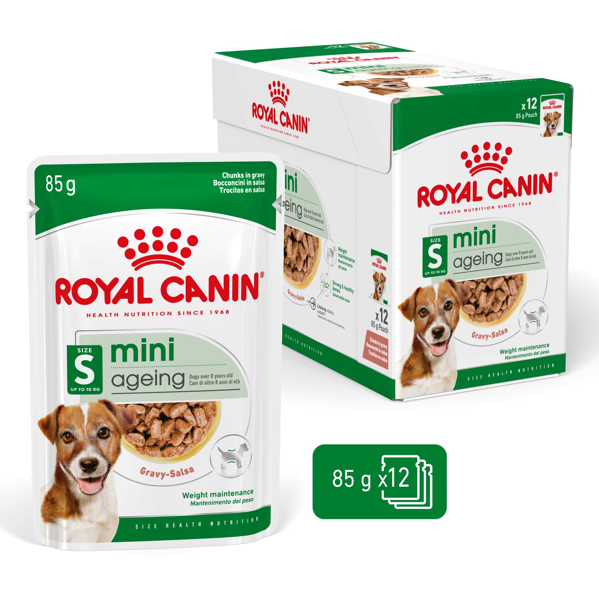 Royal Canin Mini Ageing 12+ Wet Dog Food Pouches 85g x 12