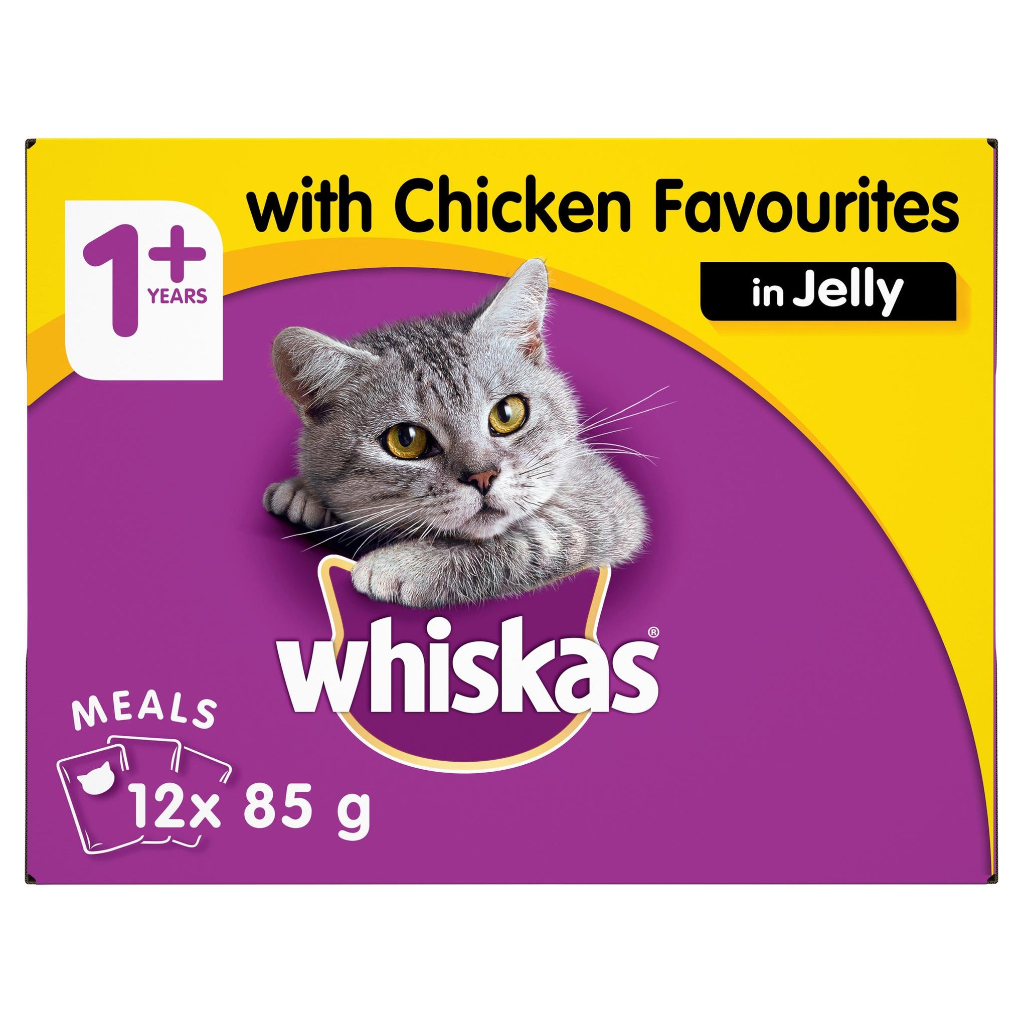 Whiskas Favourites Cat Adult 1+yrs Chicken Chunks In Jelly 85g x 12
