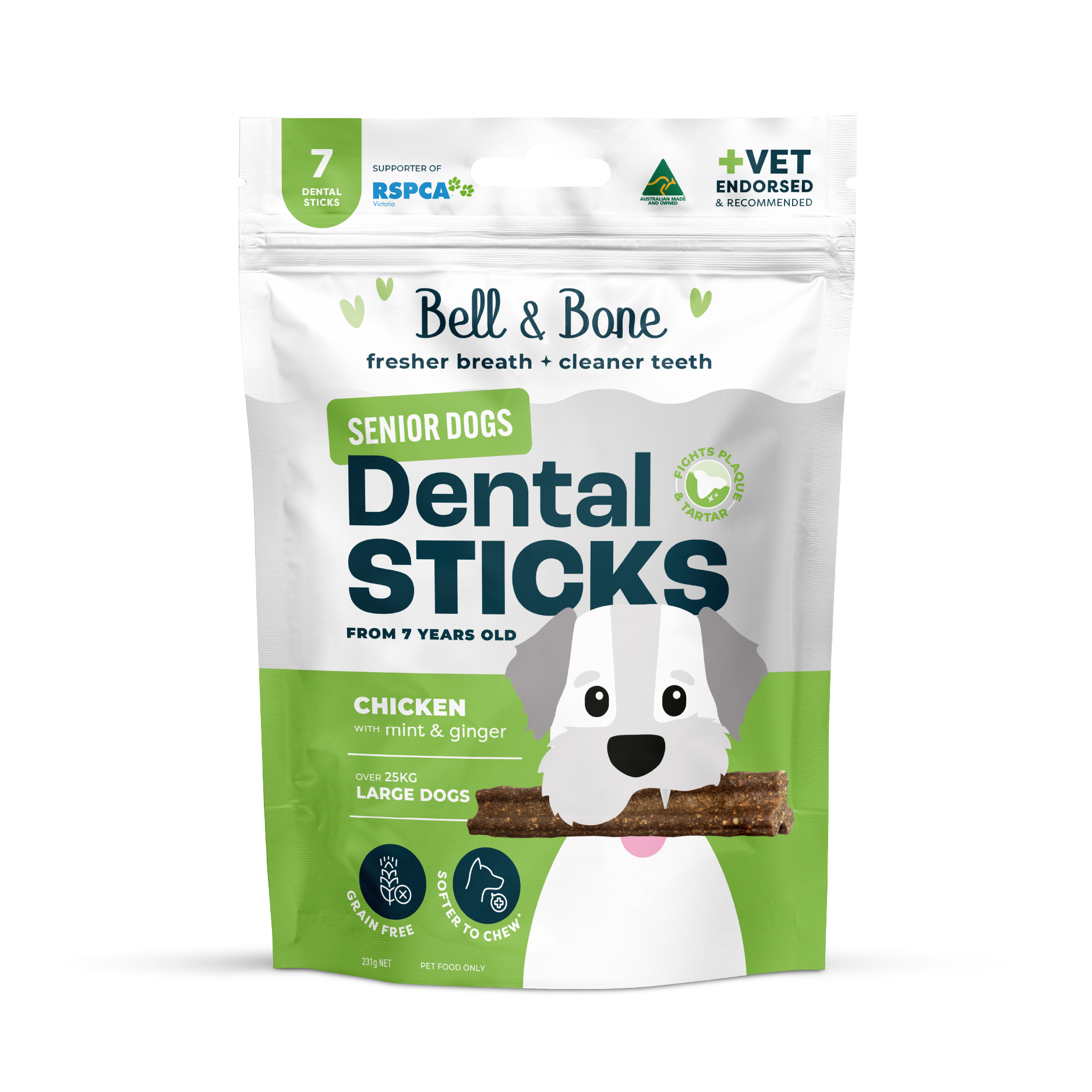 Bell & Bone Senior Dog Dental Sticks Chicken 7 Pack
