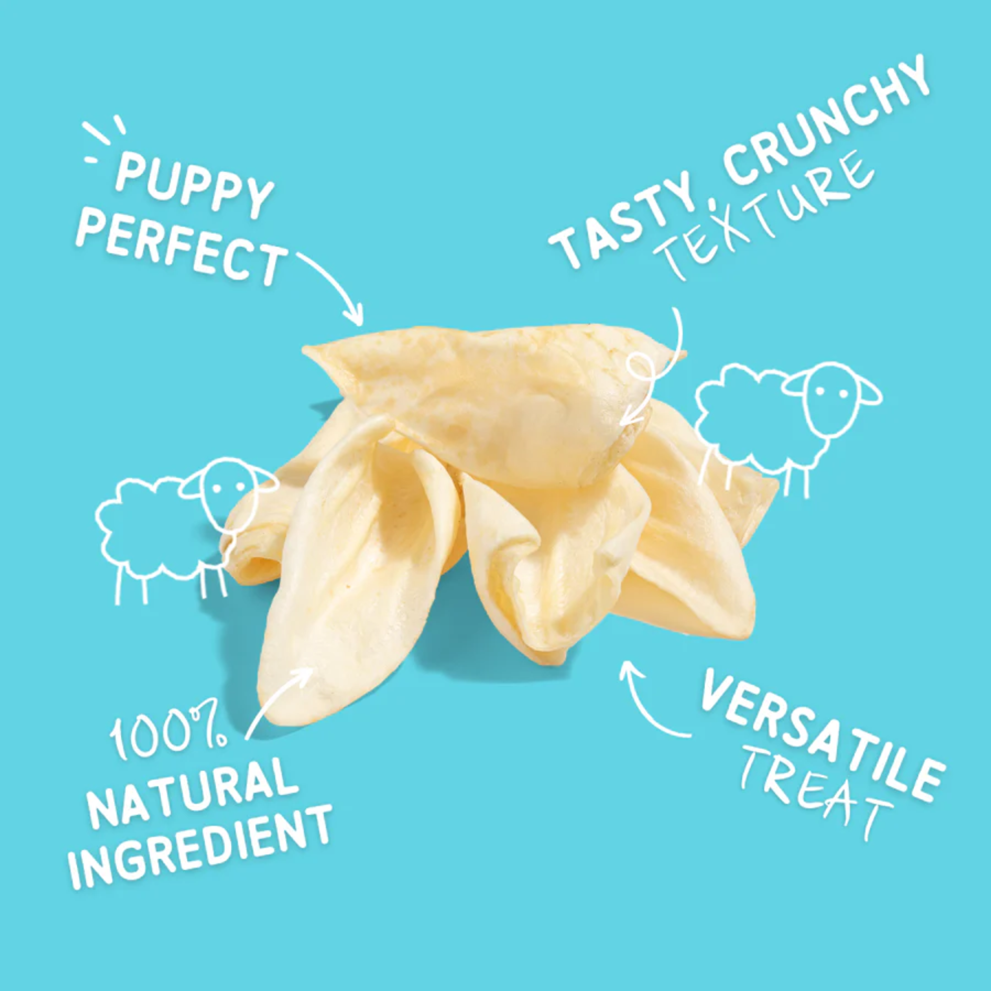 The Pet Project Australian Lamb Ears Dog Treat 4 Pack