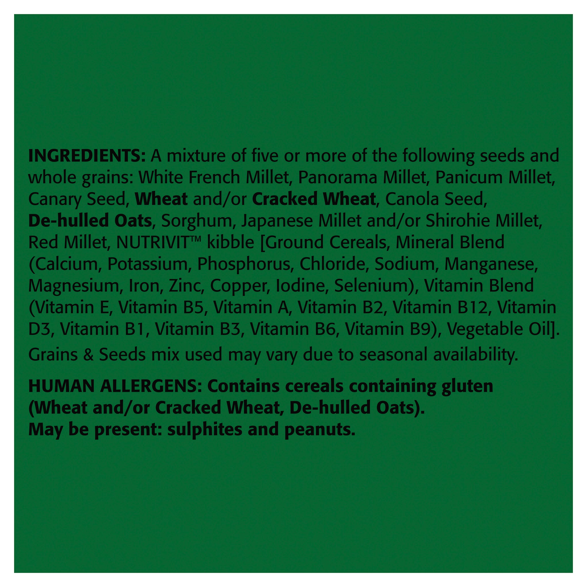 Trill Budgerigar Mix