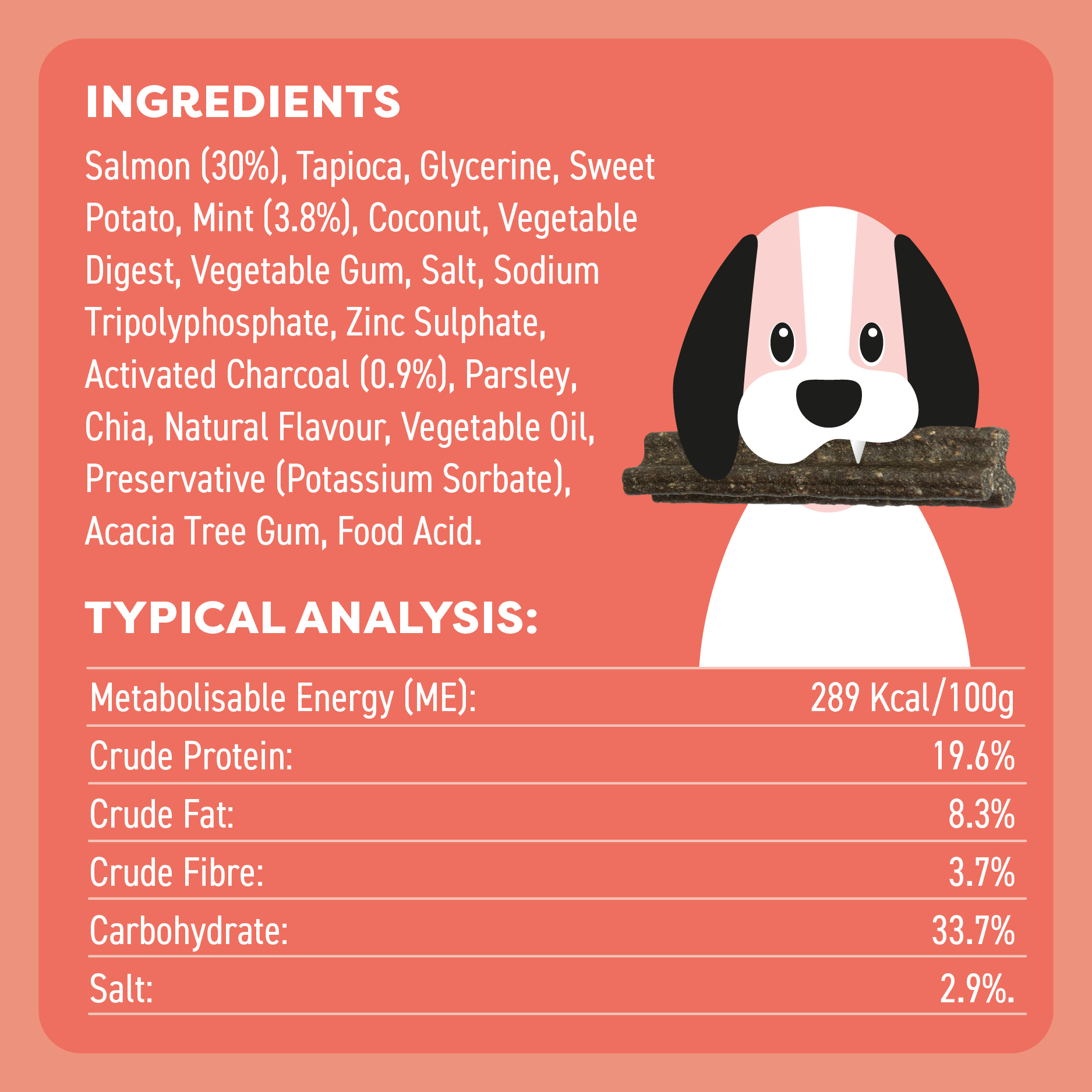 Bell & Bone Dog Dental Sticks Salmon Mint and Charcoal