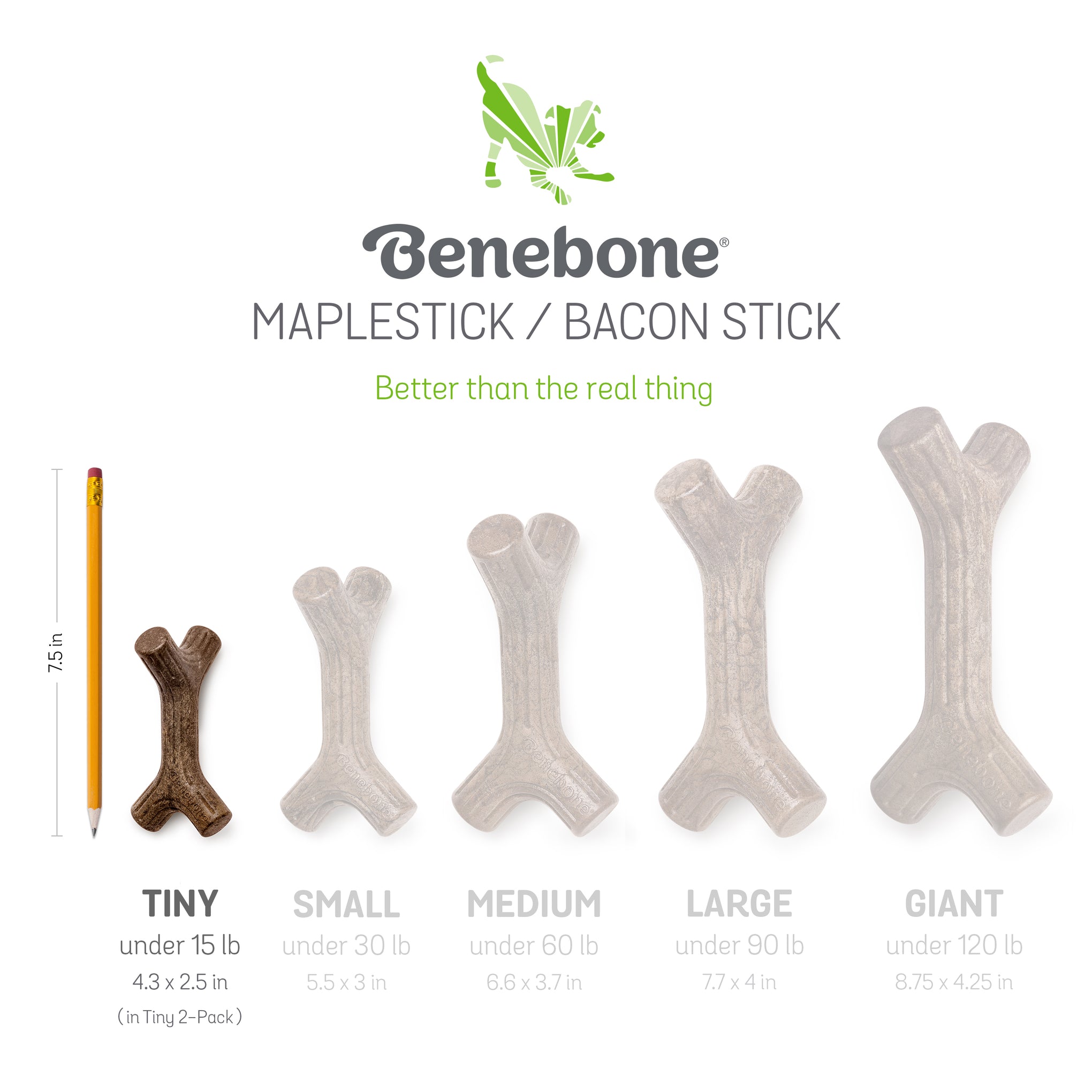 Benebone Maplestick And Zaggler Bacon Puppy Toy 2 Pack