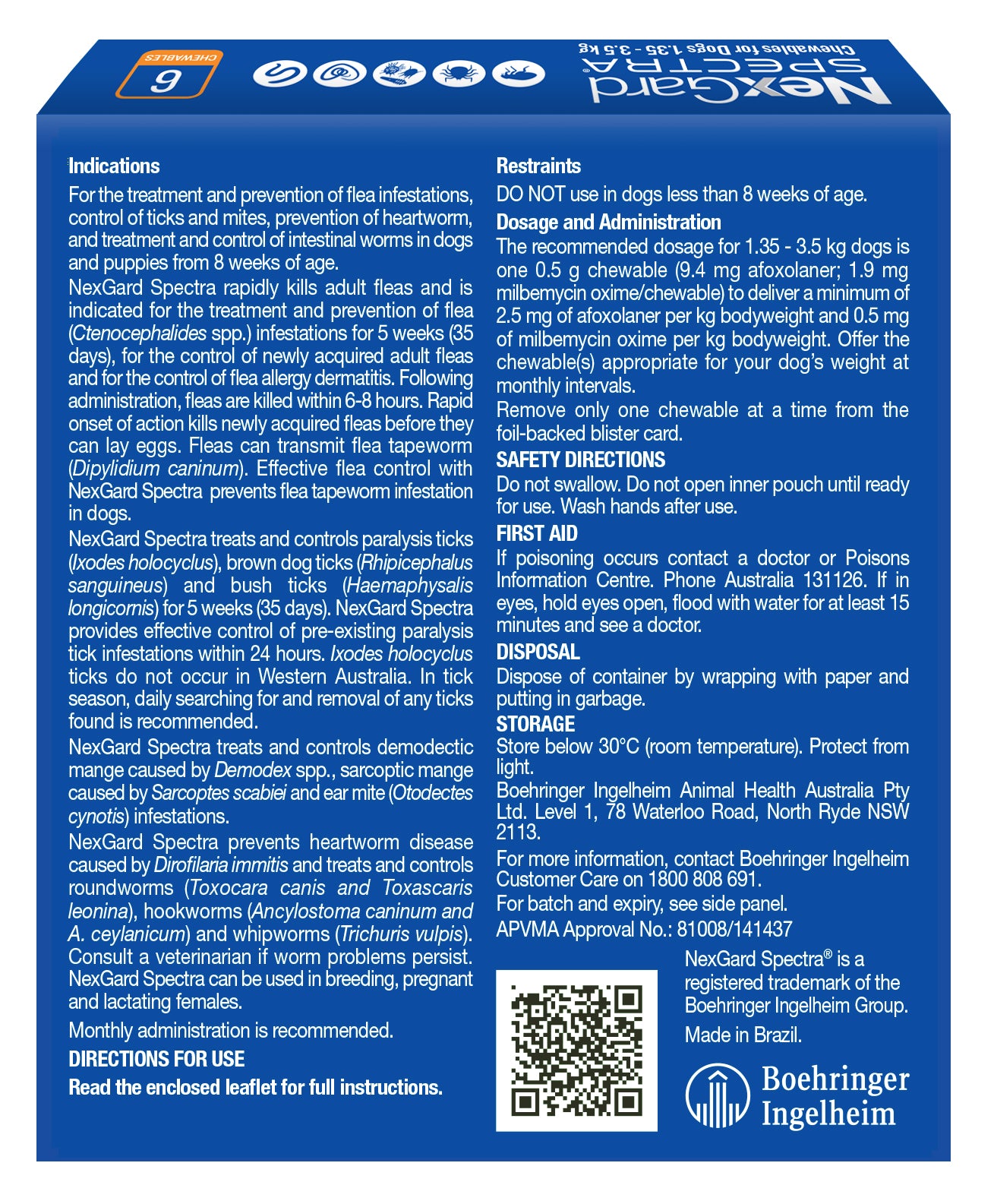 NexGard SPECTRA Very Small Dog Chews 1.35-3.5kg