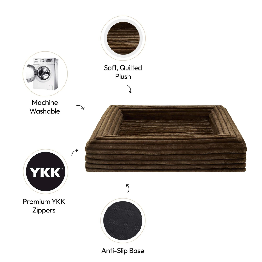 Dazy Dog Bed Cover Puffer Truffle