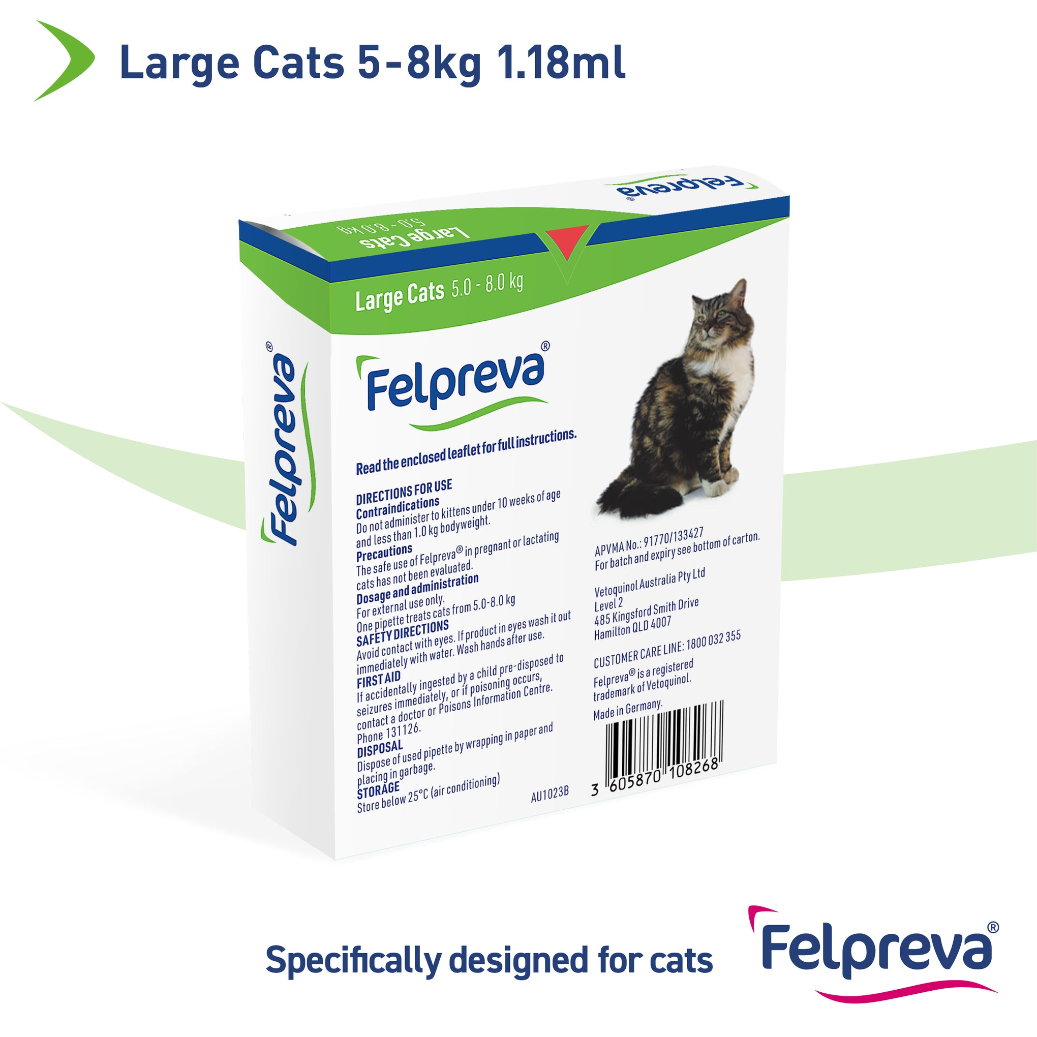 Felpreva Spot On Solution for Large Cats 5-8kg