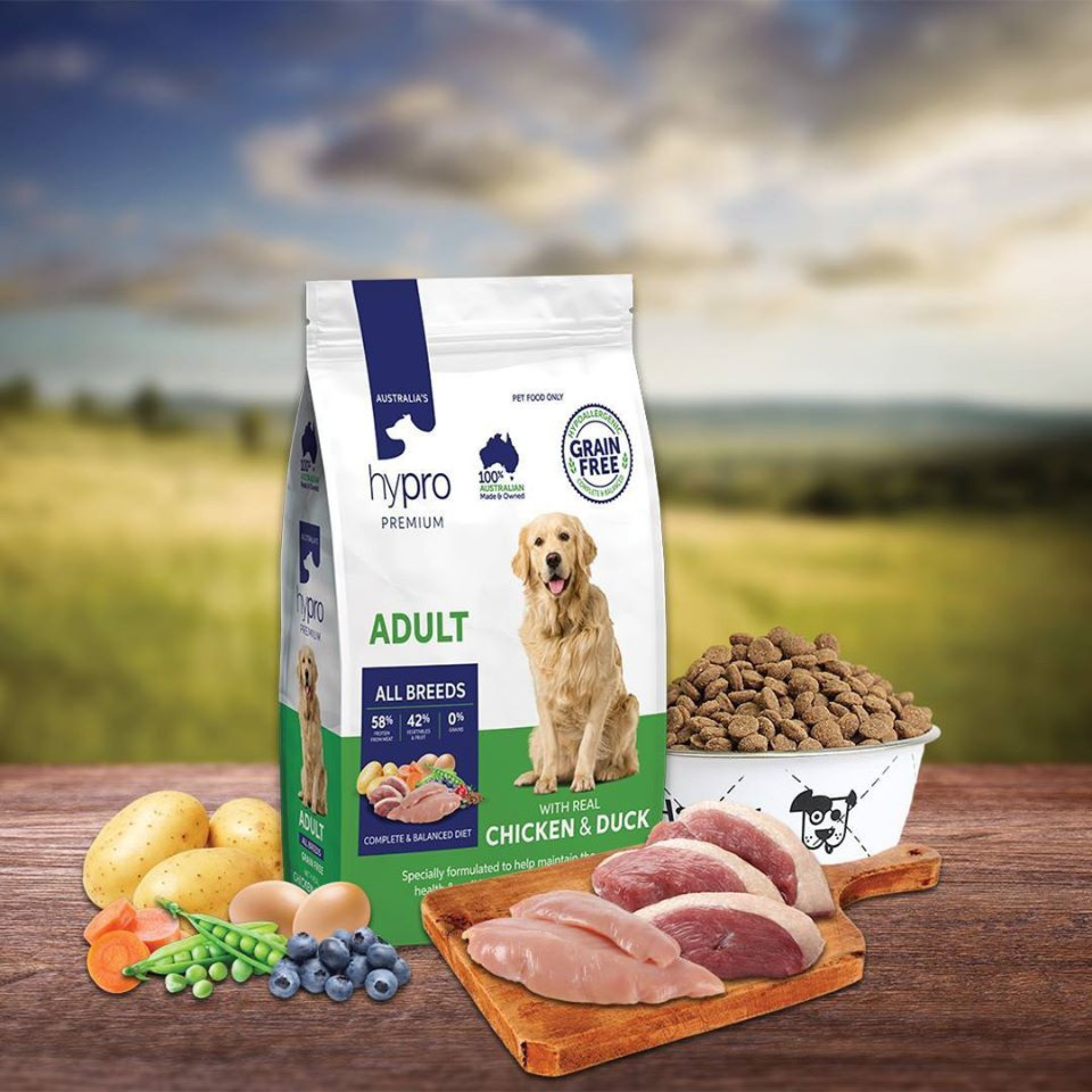 Hypro Premium Grain Free Adult Chicken & Duck Dry Dog Food