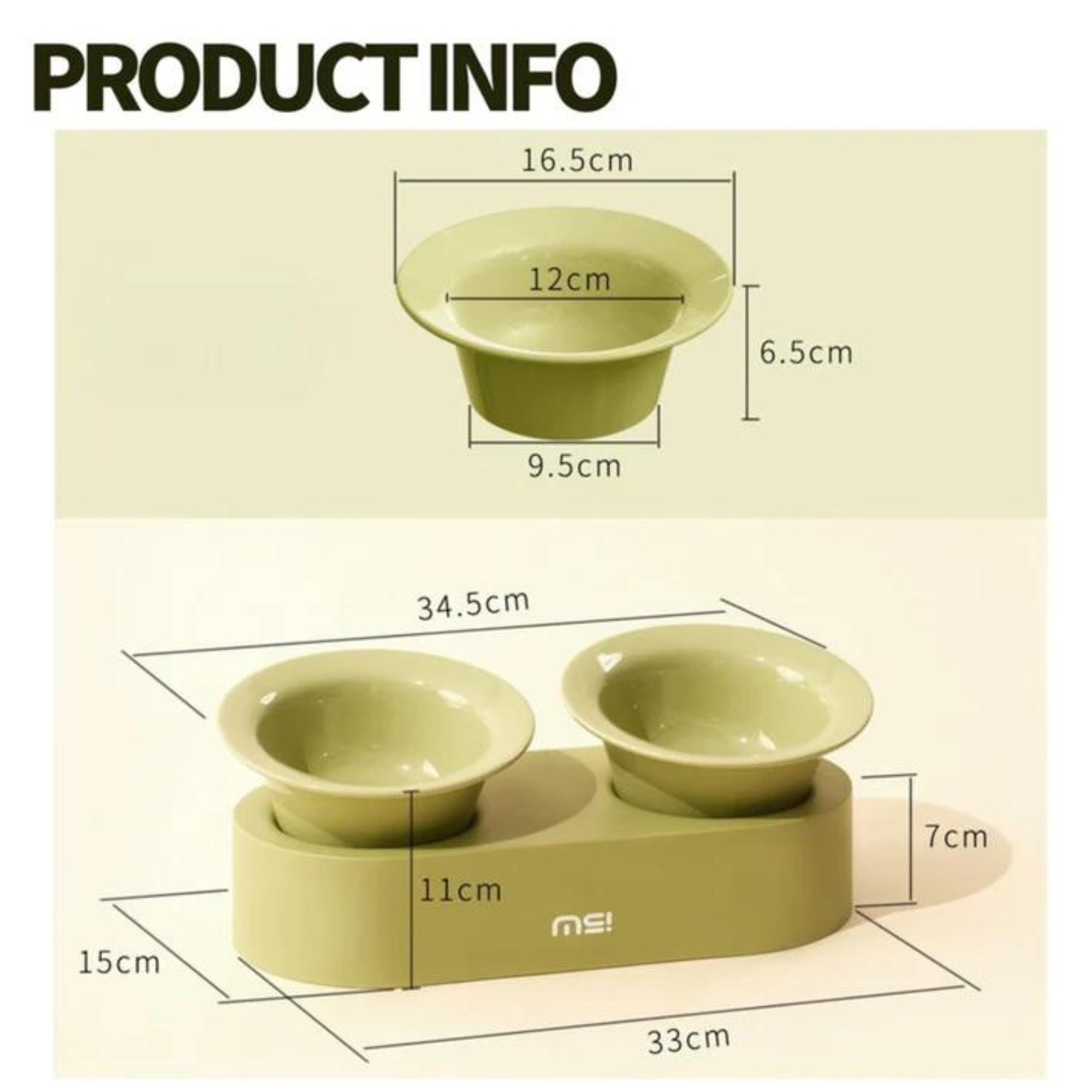 Makesure Jingle 2 in 1 Ceramic Pet Bowl Pink