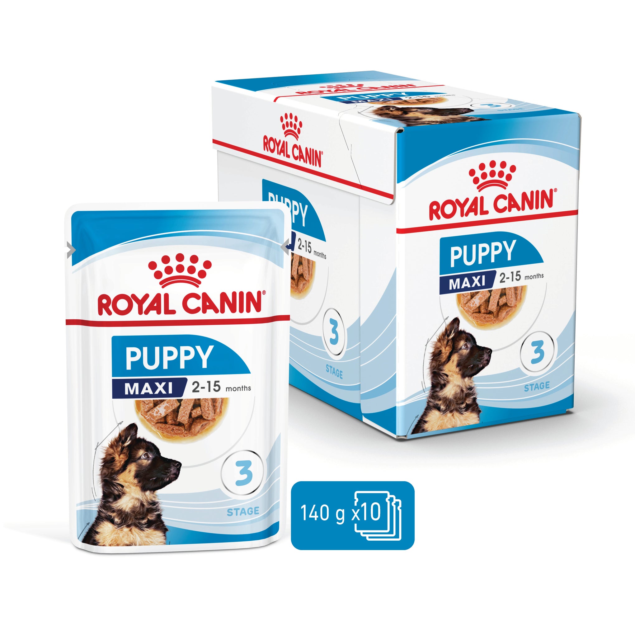 Royal Canin Maxi Puppy Wet Dog Food Pouches 140g x 10