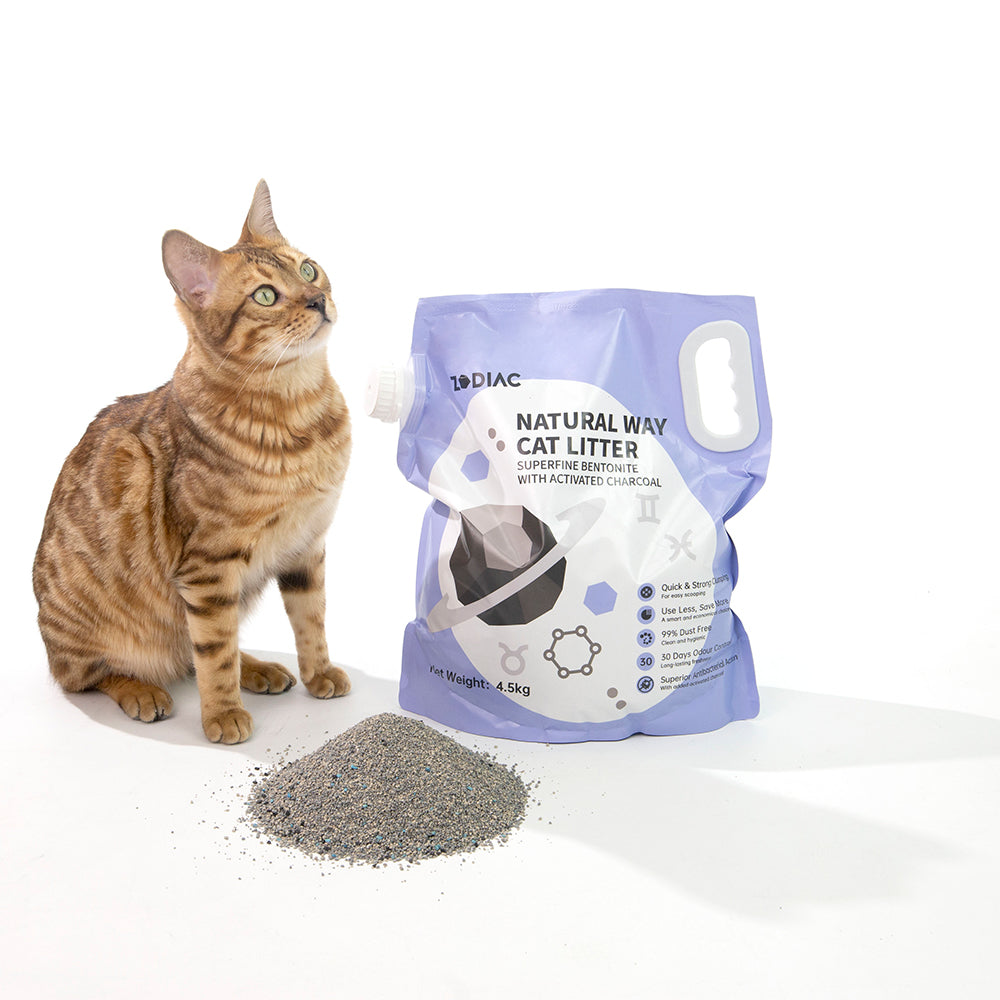 ZODIAC Natural Way Superfine Bentonite With Activated Charcoal Cat Litter 4.5Kg