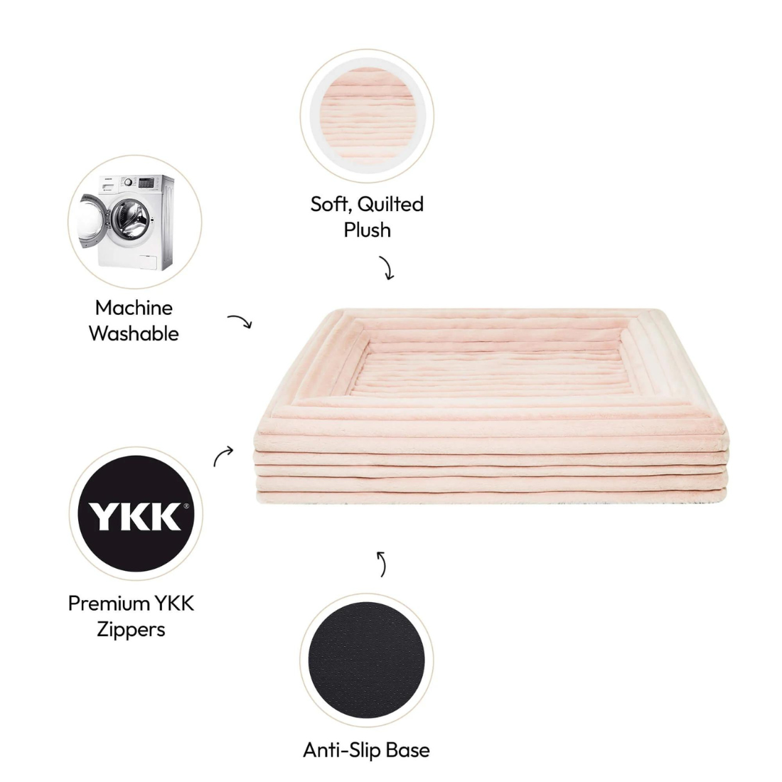 Dazy Dog Bed Cover Puffer Rosewater