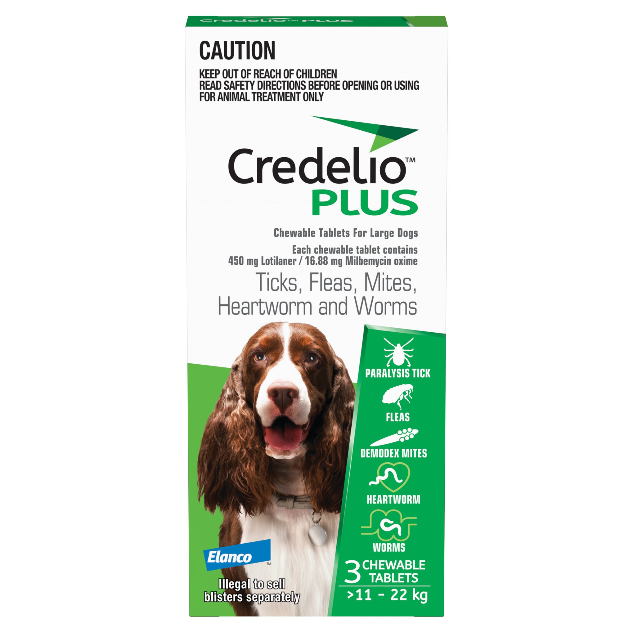 Credelio Plus Large Dog Chews 11-22kg (Green)